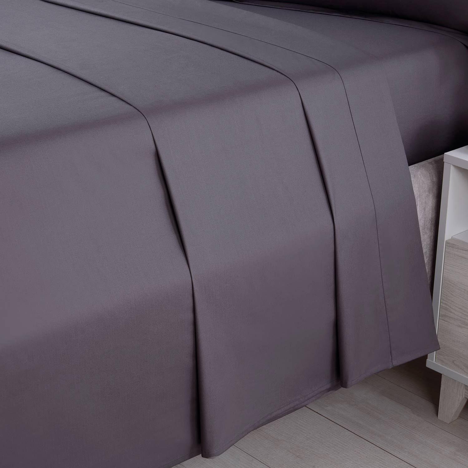 SINGLE FLAT SHEET 200 Threadcount Cotton Grey