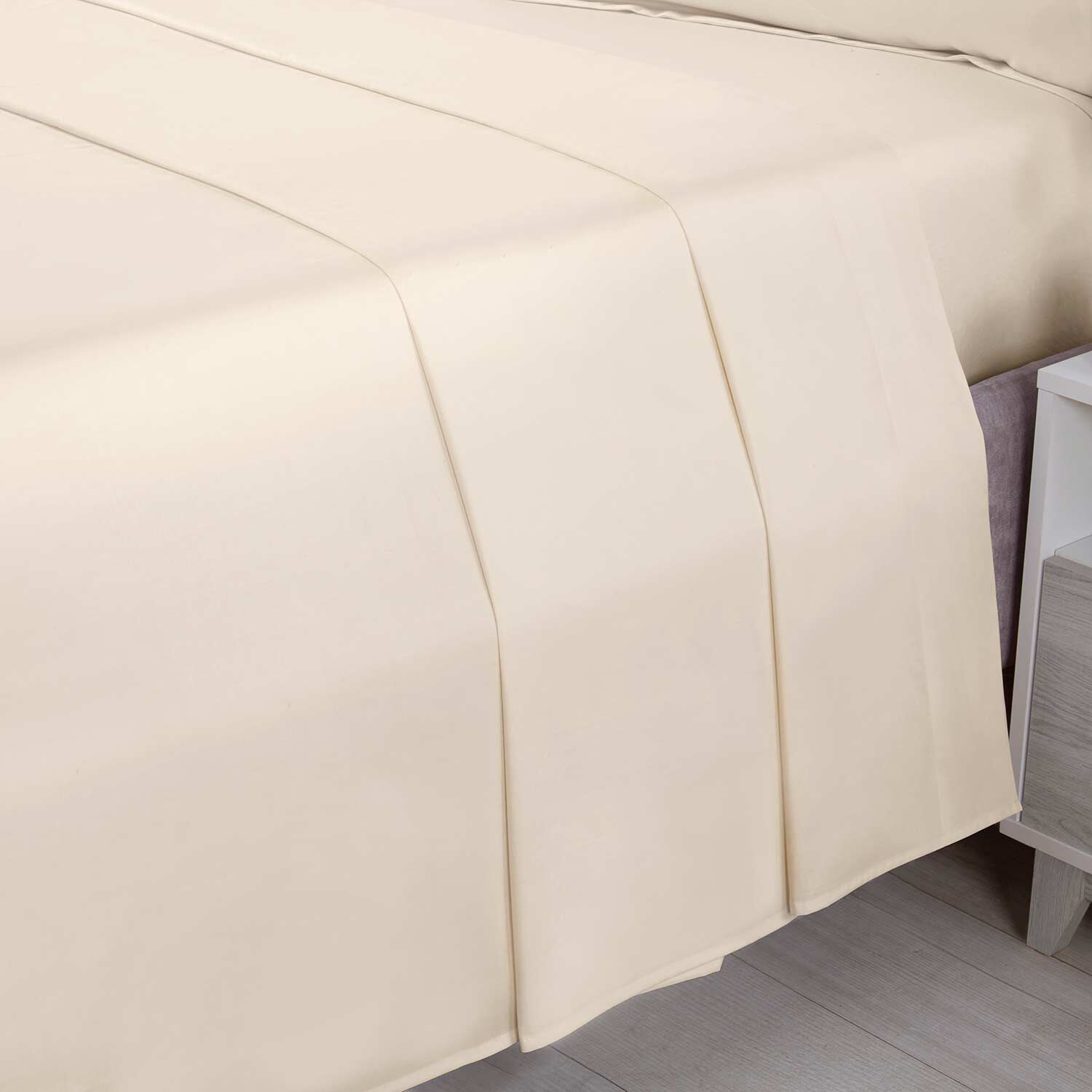 DOUBLE FLAT SHEET 200 Threadcount Cotton Cream