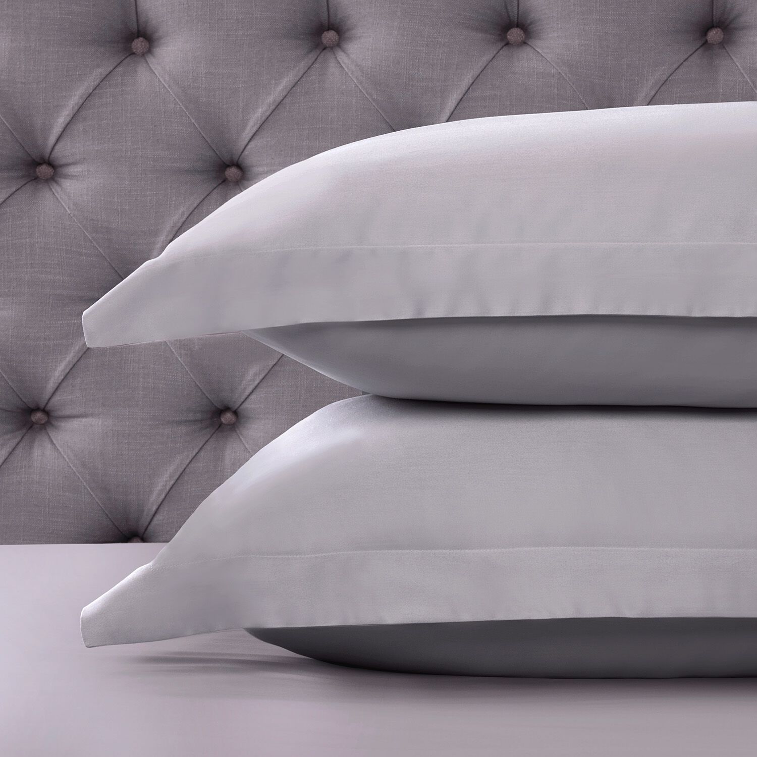 OXFORD P/CASE PAIR 350 Threadcount Cotton Silver