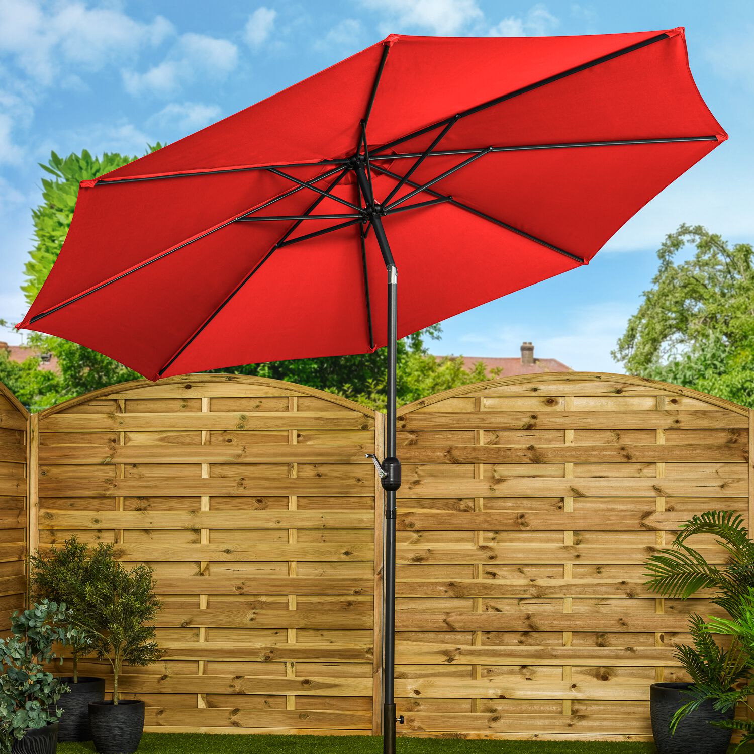 3M Crank & Tilt Sun Parasol - Red