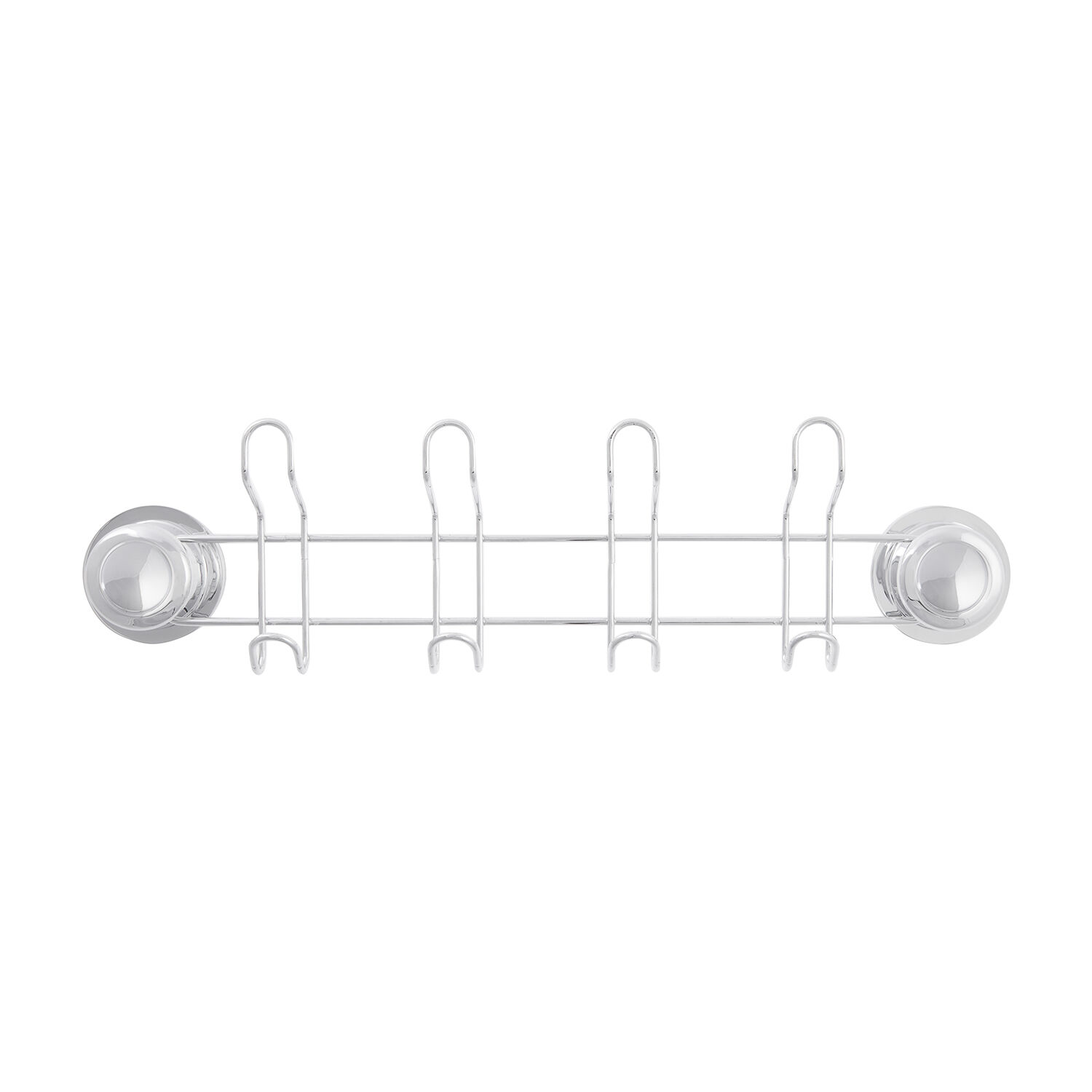 4-Hook Chrome Shower Caddy with Suction Fix