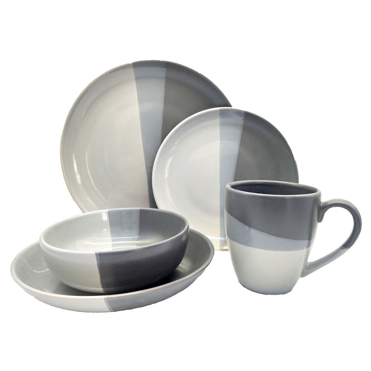 Abney & Croft Three Tone Grey Pasta Bowl