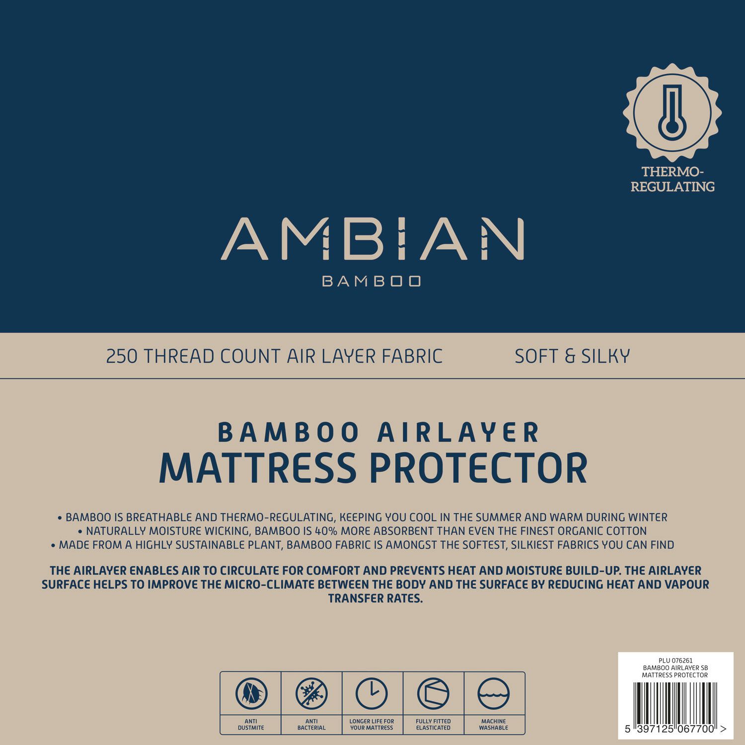 Ambian Bamboo Airlayer Mattress Protector