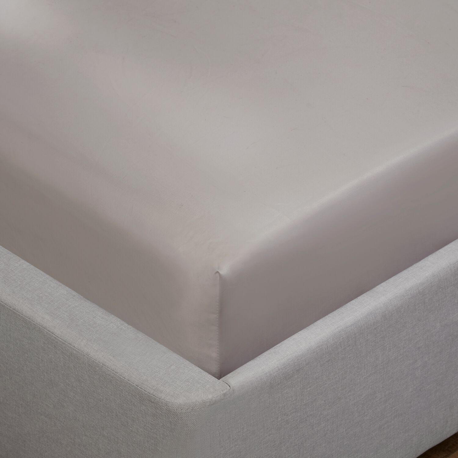 KING SIZE FITTED SHEET Tencel/Cotton Silver