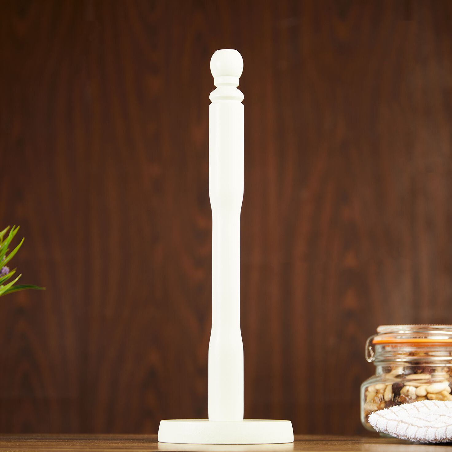 Apollo Beech Kitchen Roll Holder - Cream