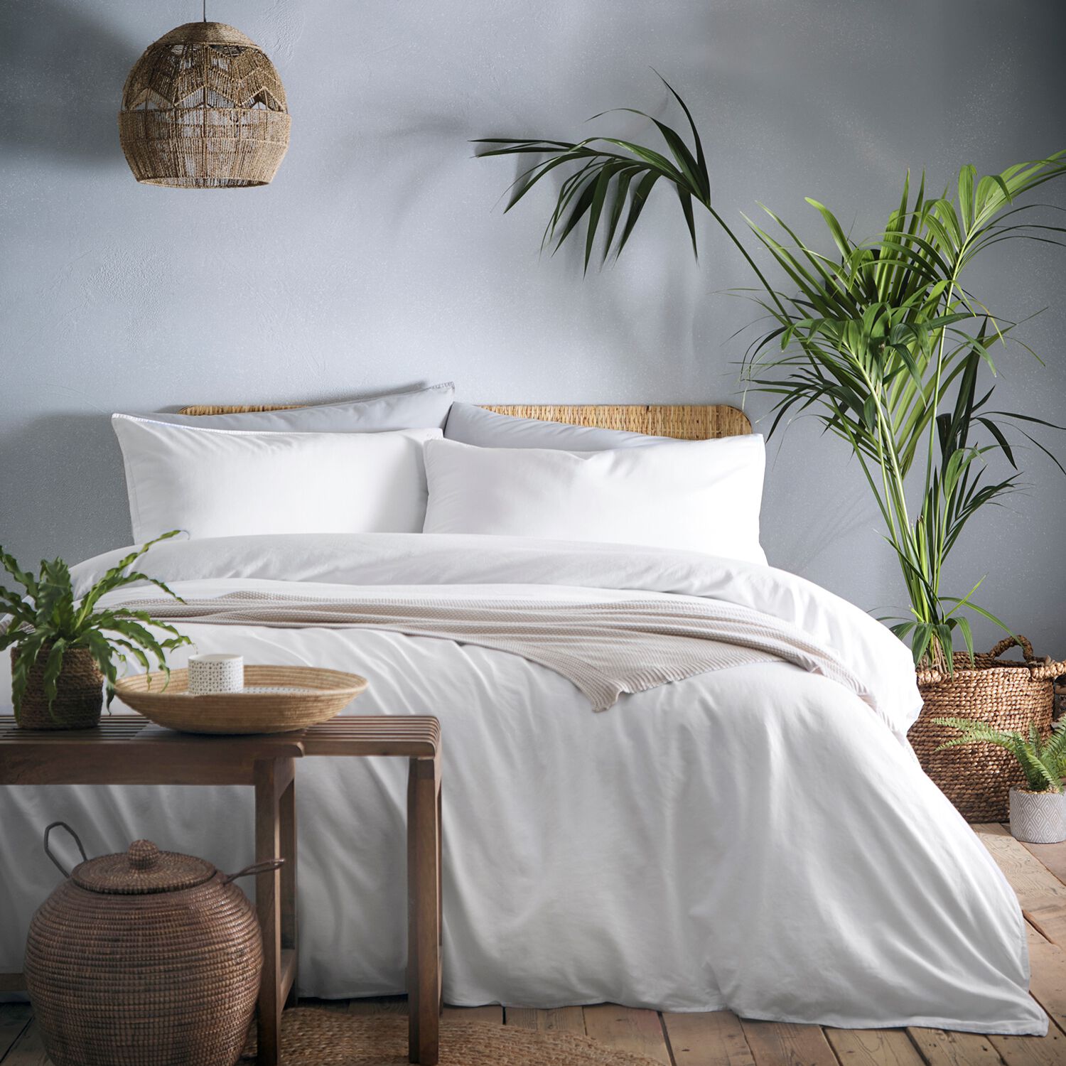 KING SIZE DUVET COVER Appletree Loft Cassia White