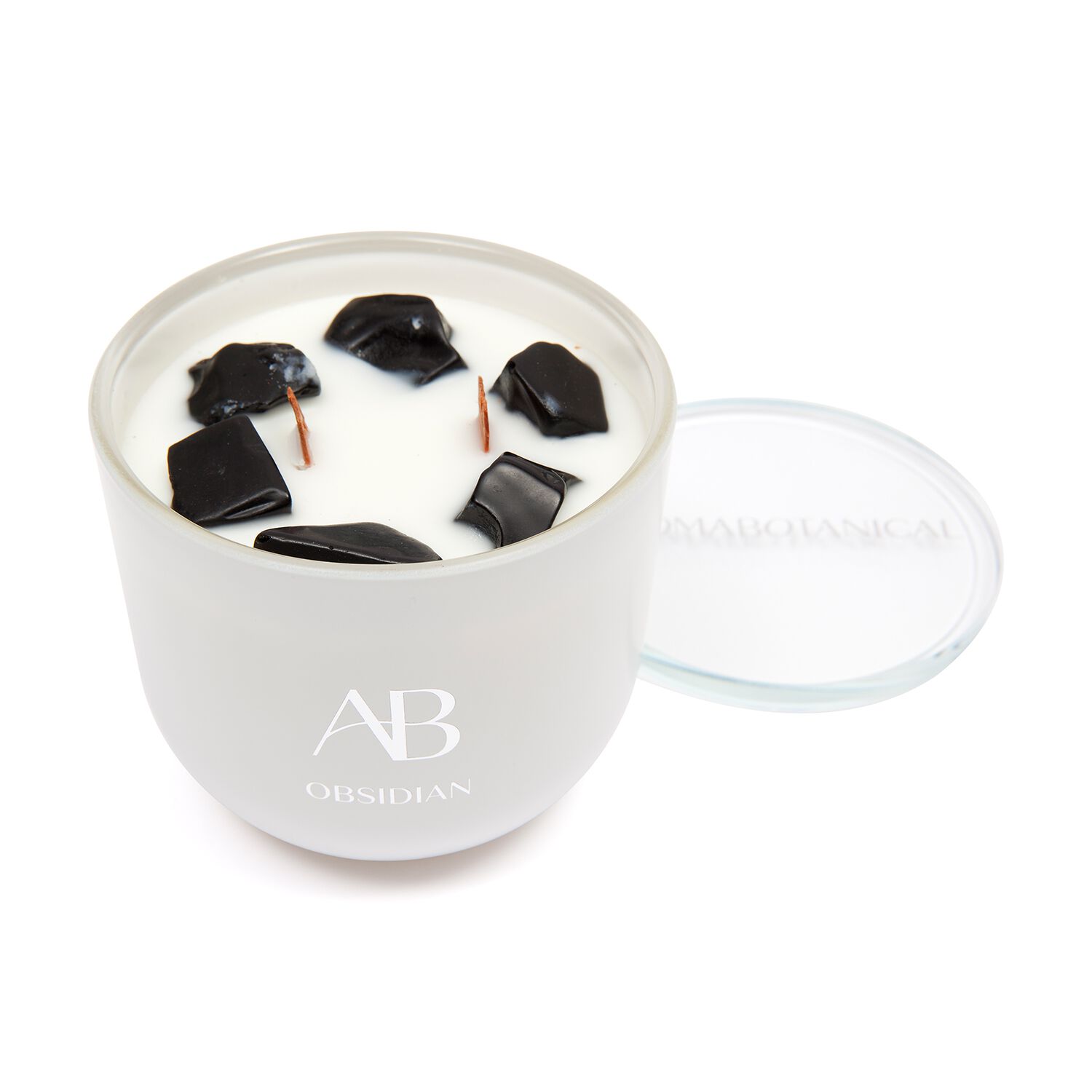 Aromabotanical Crystal Obsidian 2 Wick Candle