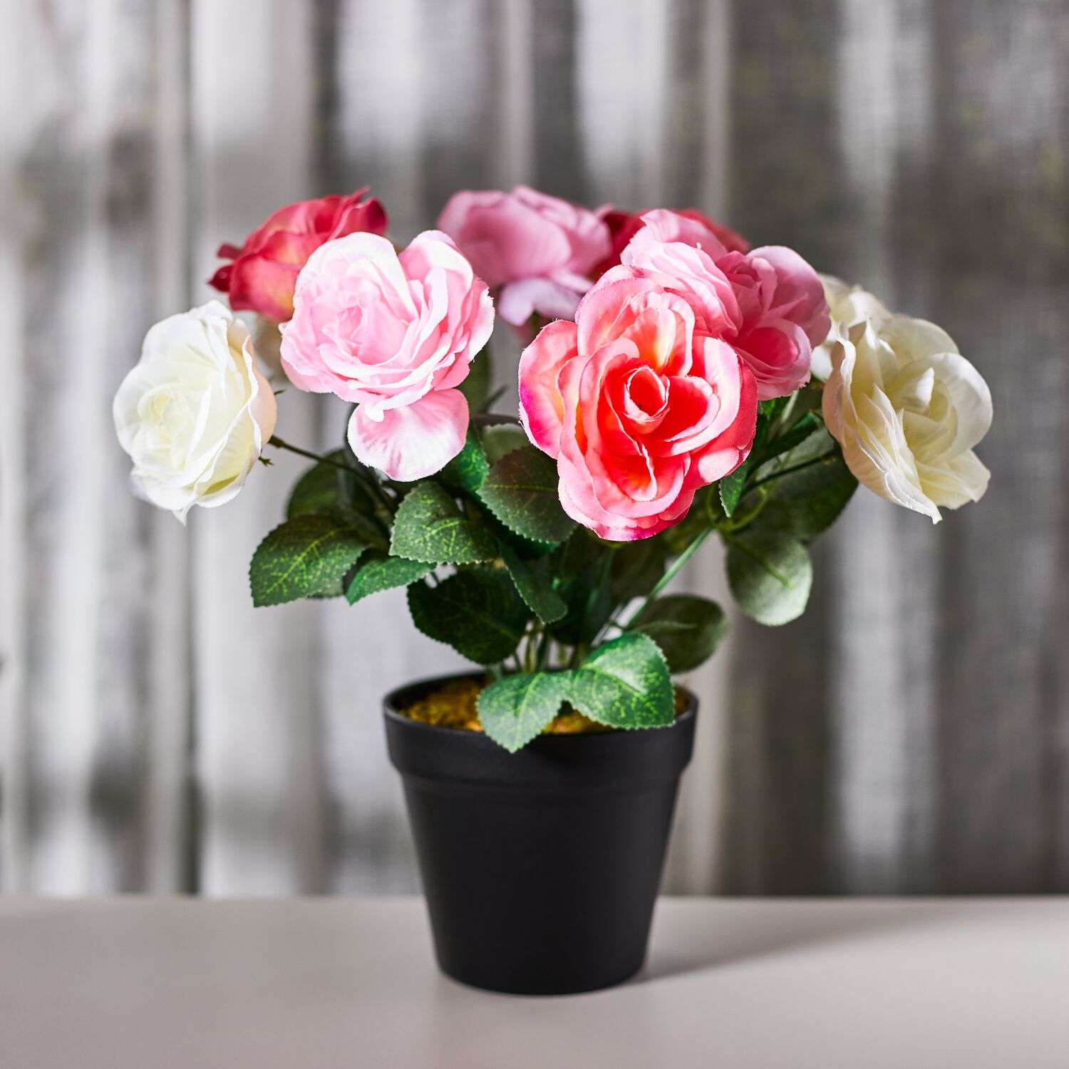 Artificial Spring Roses In Pot