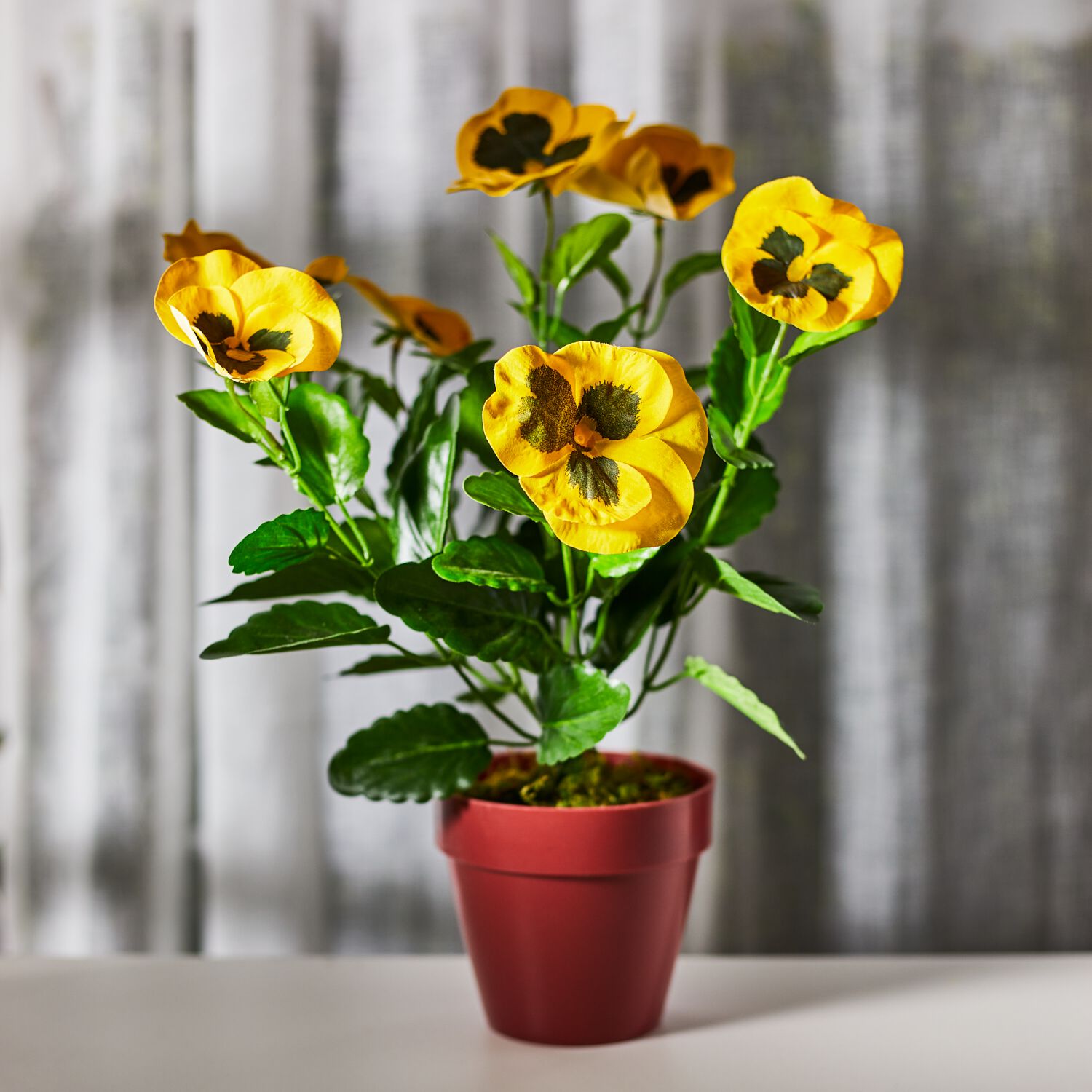 Artificial Yellow Pansy Shrub