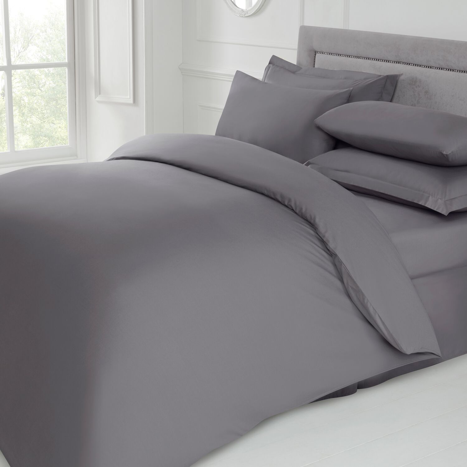 SINGLE DUVET COVER Grey 200tc