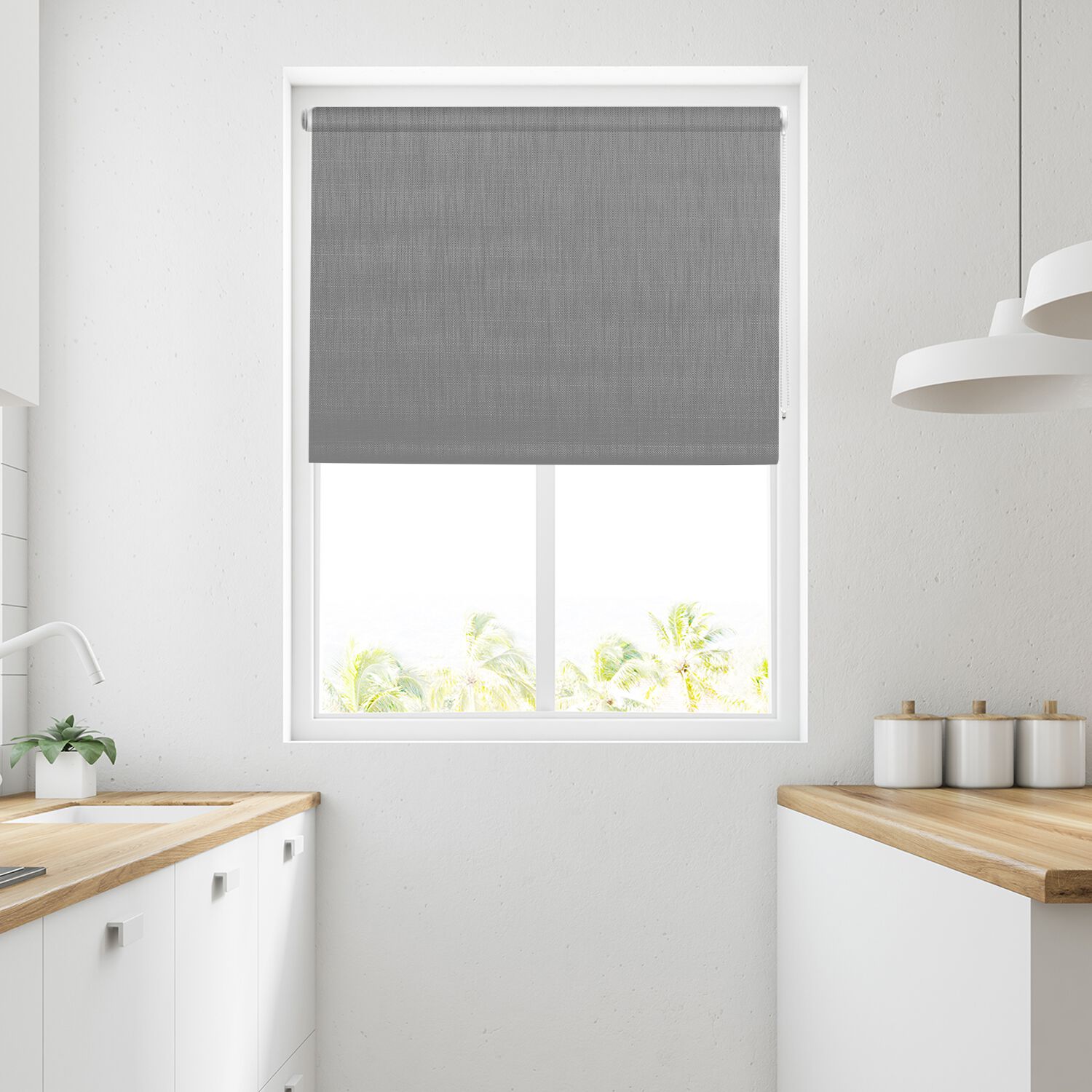 BAILEY & COLE BLACKOUT 180x160cm Roller Blind Iron