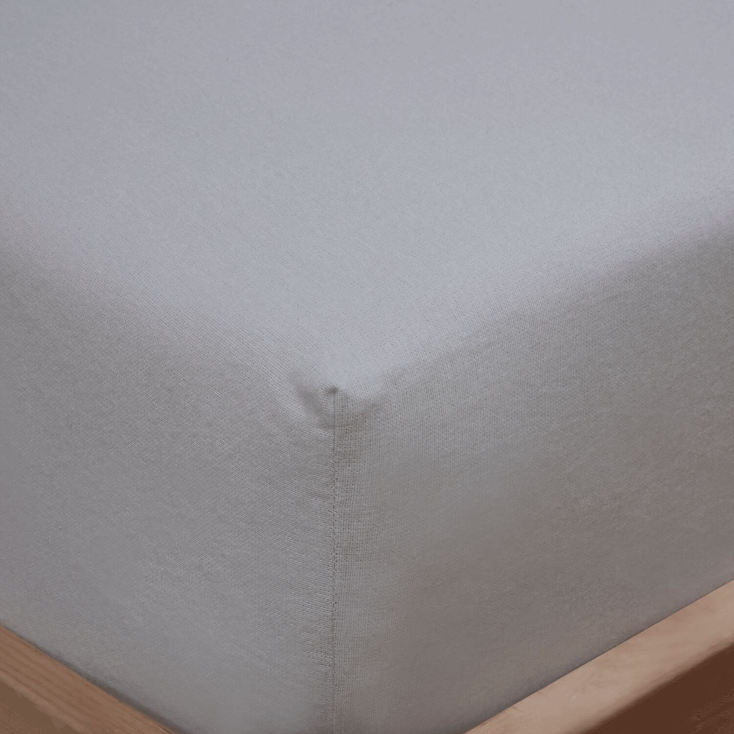 DOUBLE FITTED SHEET Brushed Cotton Twill Dove Grey