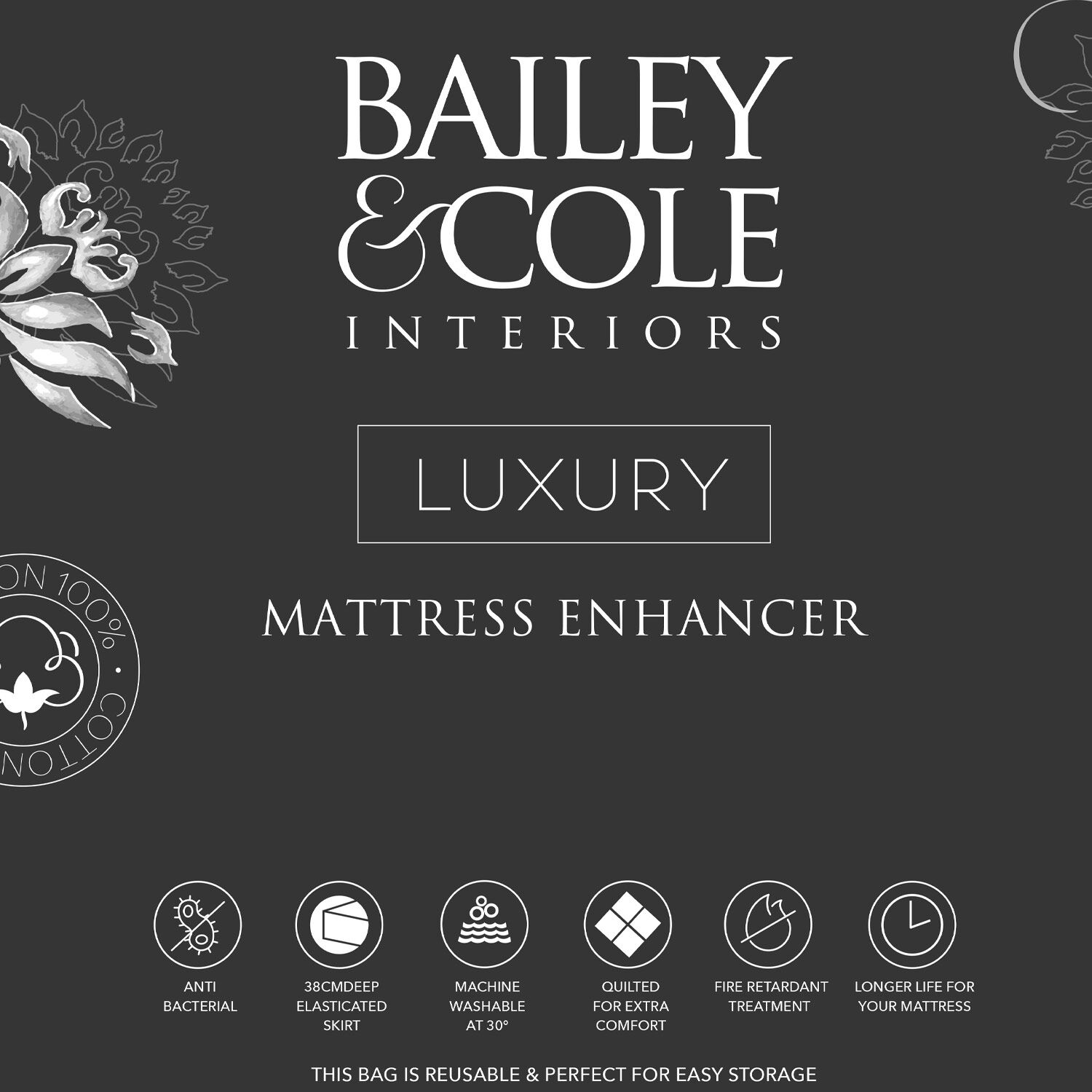 BAILEY & COLE LUXURY SINGLE Mattress Enhancer