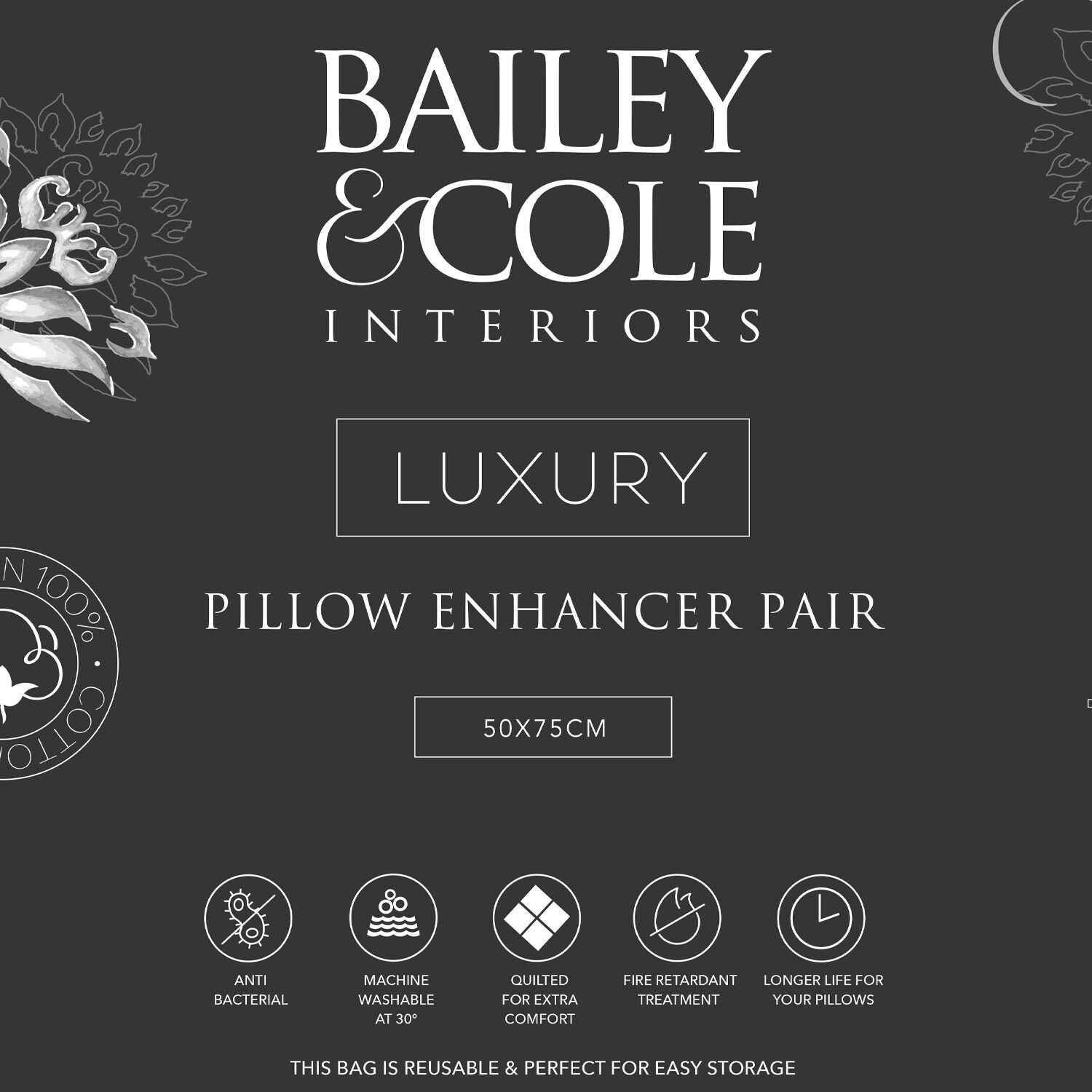 Bailey & Cole Luxury Pillow Enhancer Pair
