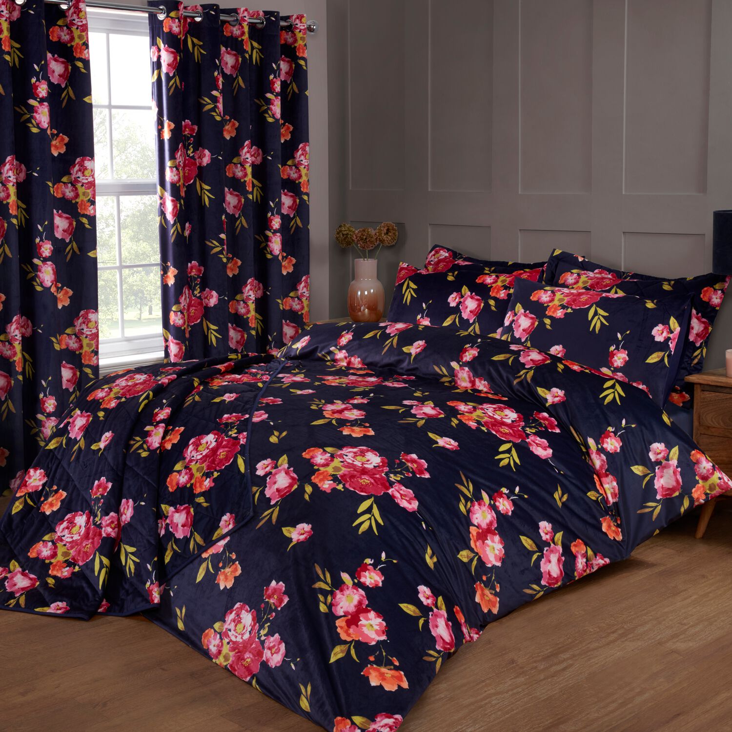 KING SIZE DUVET COVER Velvet Floral