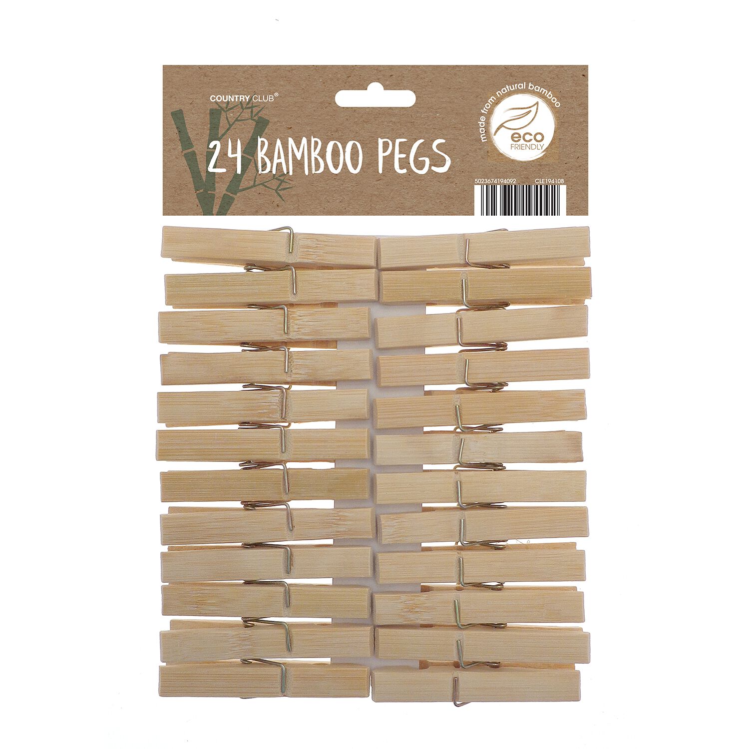 Bamboo 24pk Pegs