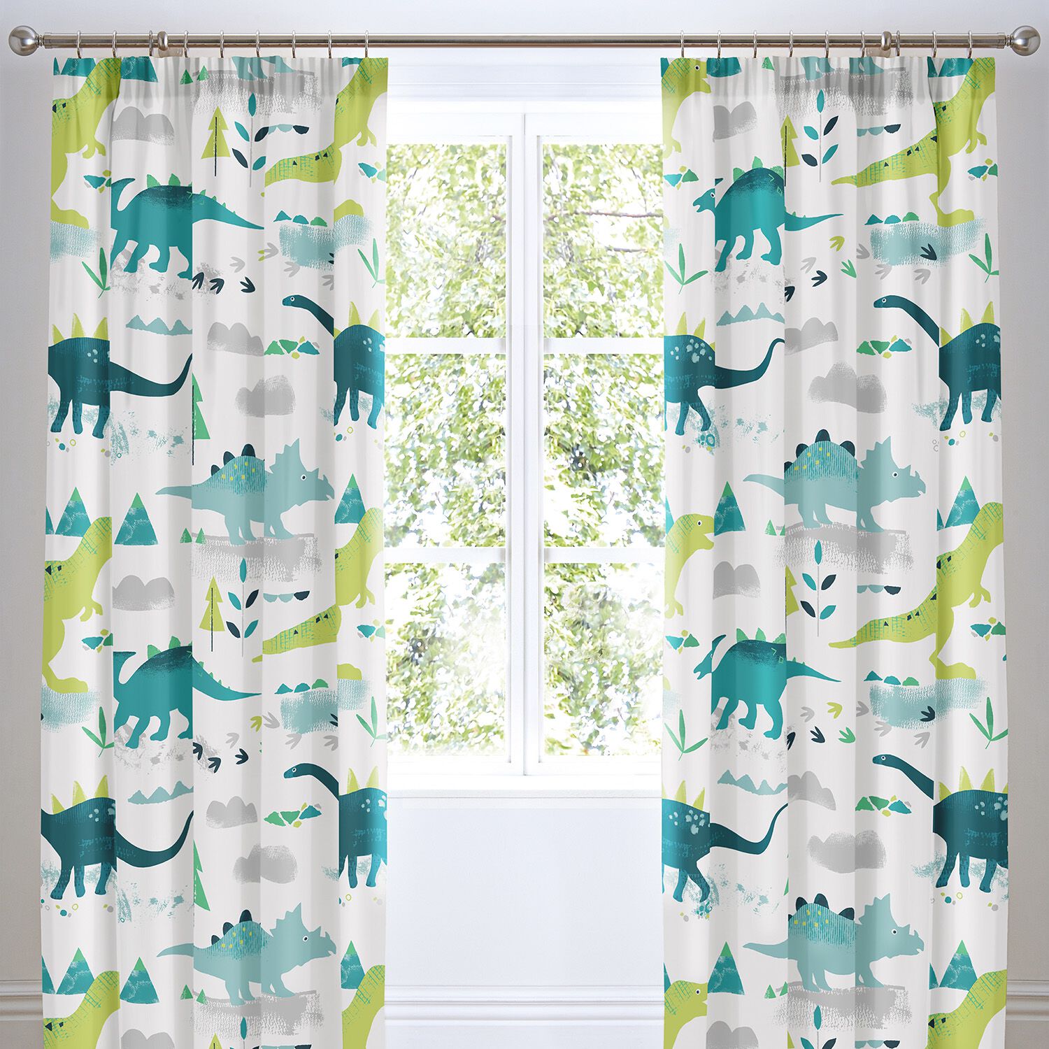 Bedlam Pencil Pleat Dino 66 x 72in Curtain