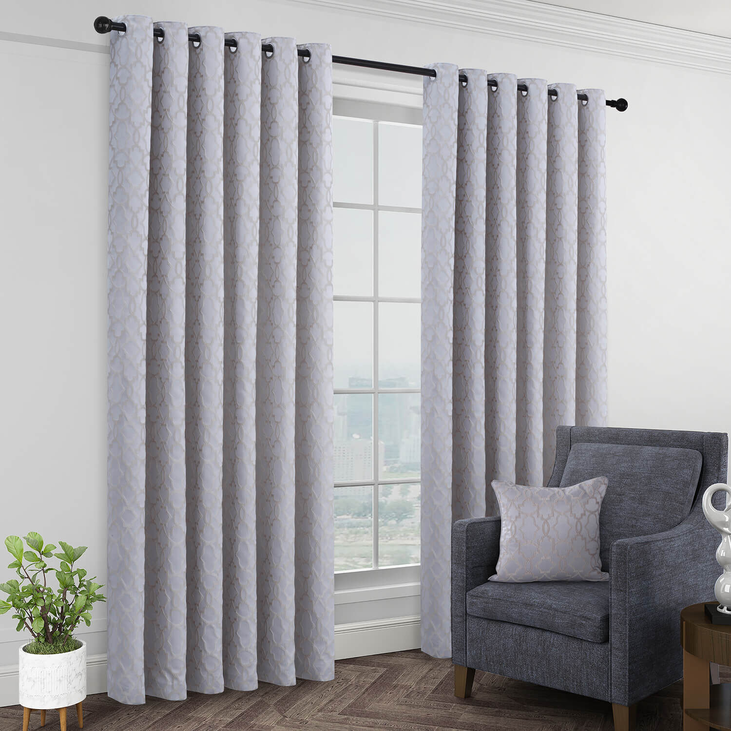 BERGAMO GREY 66x54 Curtain