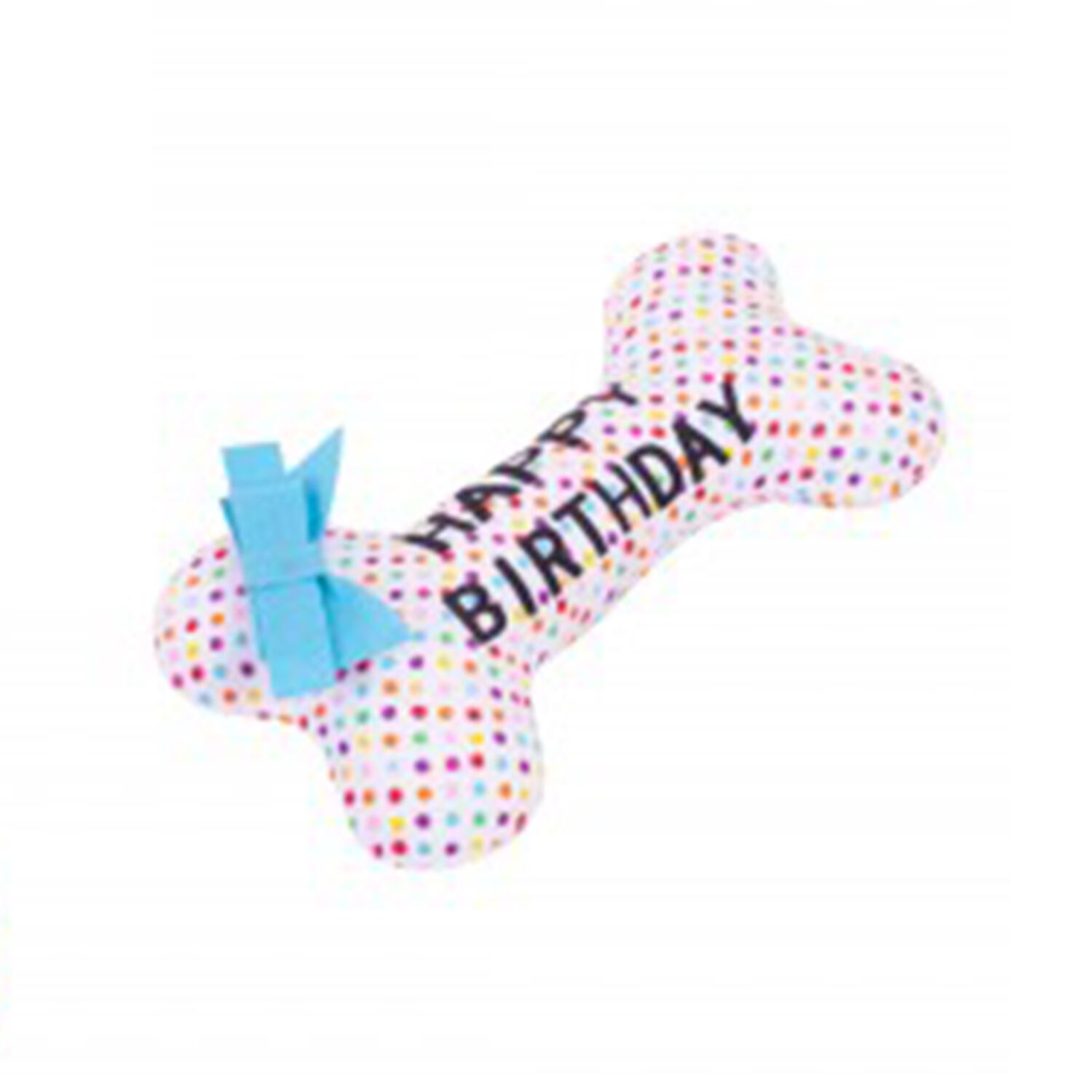 Birthday Bone Plush Dog Toy With Squeak