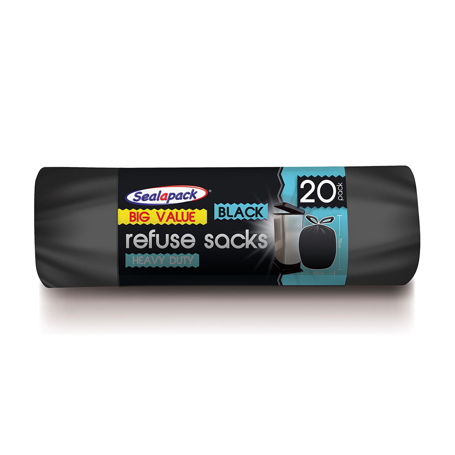 Black Refuse Rubbish Sacks 20 Pack