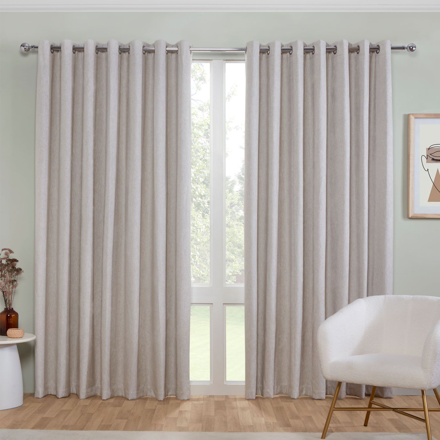 BLACKOUT & THERMAL LINENESQUE SAND 90x90 Curtain