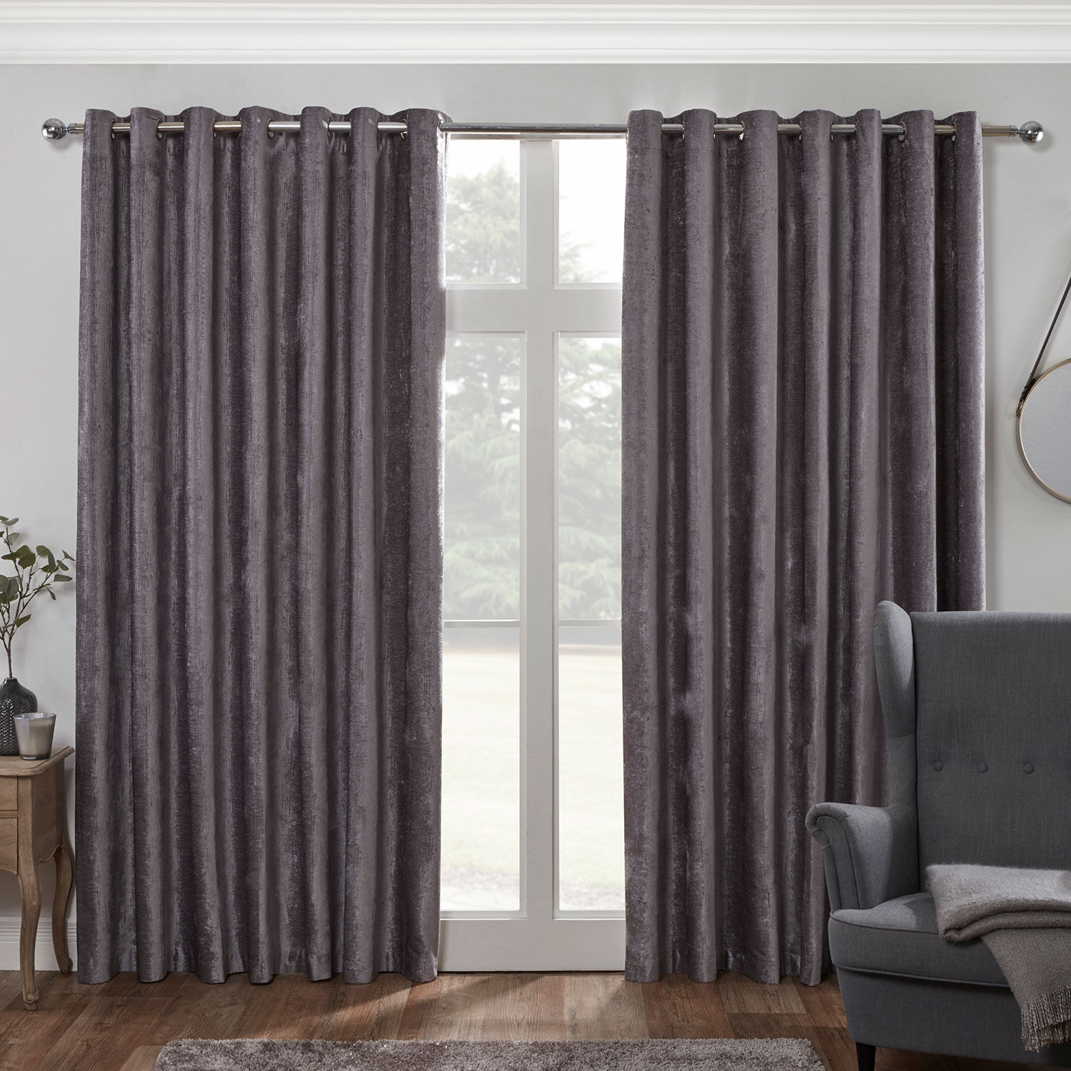 BLACKOUT & THERMAL TEXTURED SLATE 66x54 Curtain