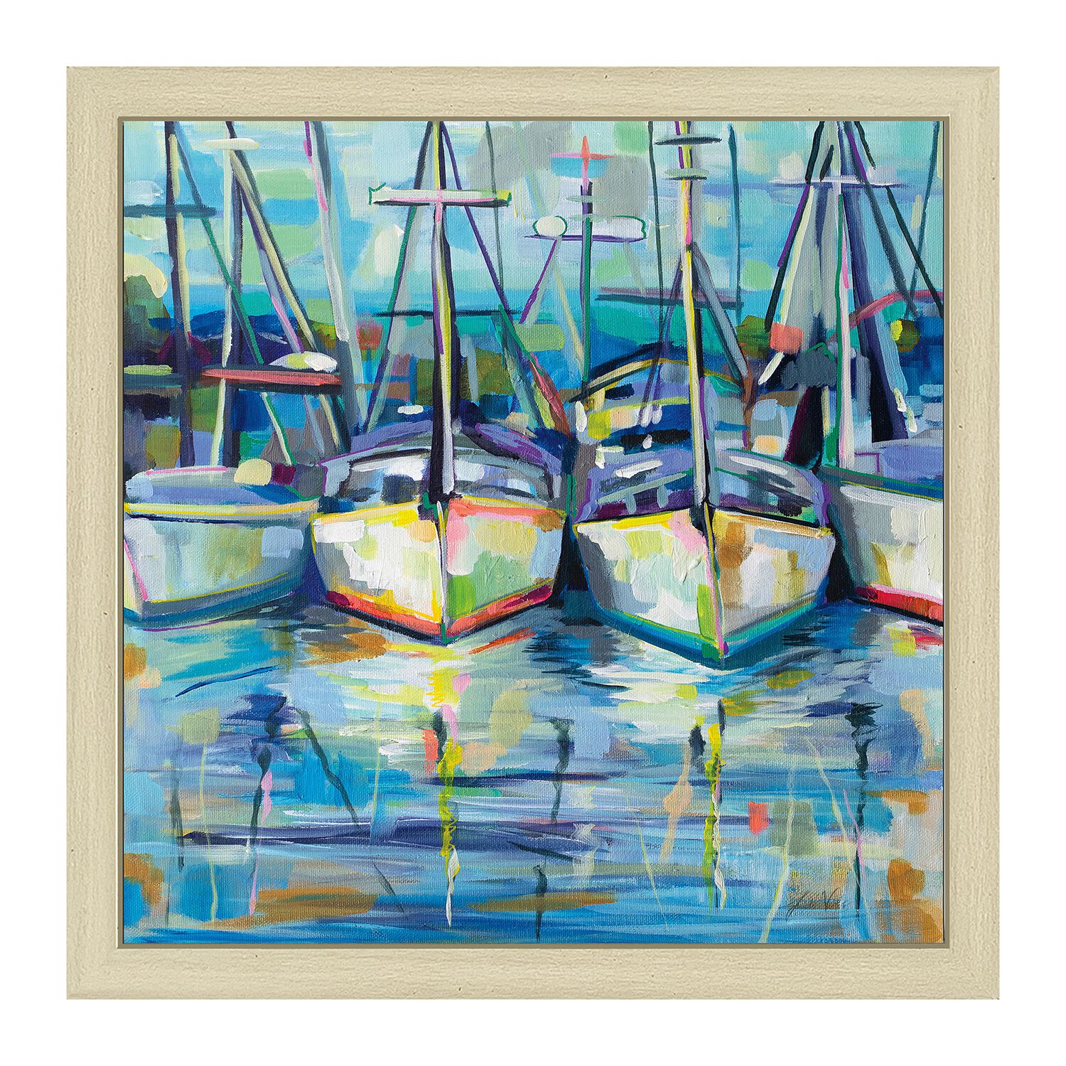Boats In The Harbour Framed Print