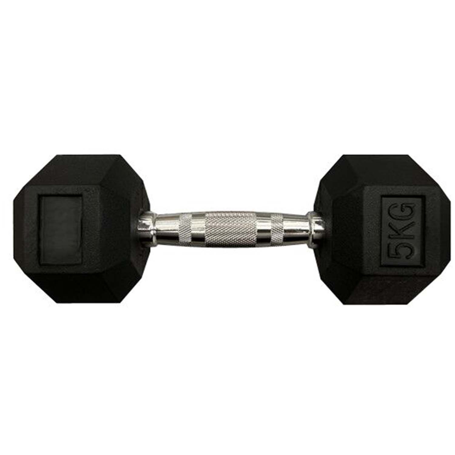 Body Go Rubber Hex Dumbbell 5kg
