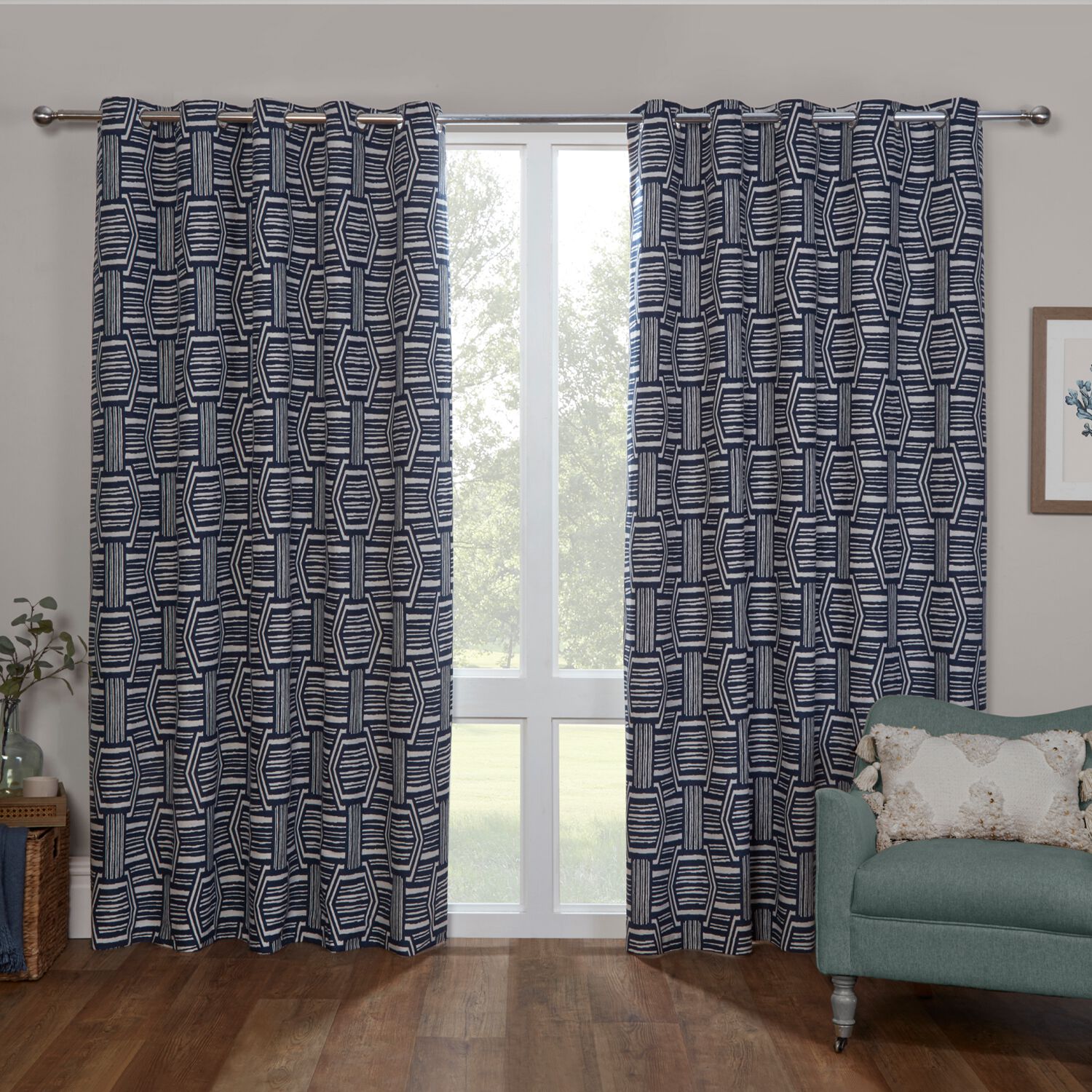 BOHEMIA NAVY 90x90 Curtain