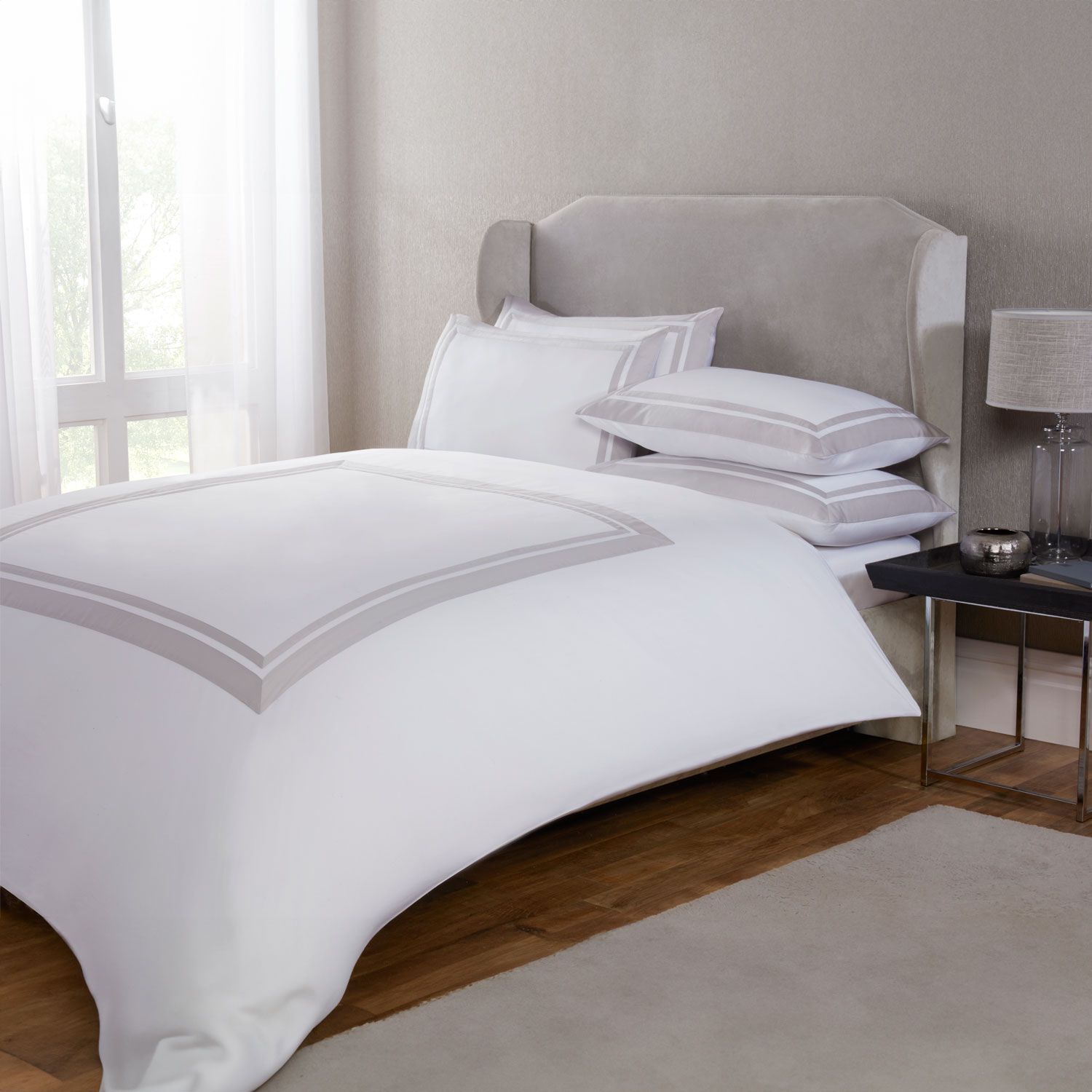 KING SIZE DUVET COVER Camlough 300tc Grey