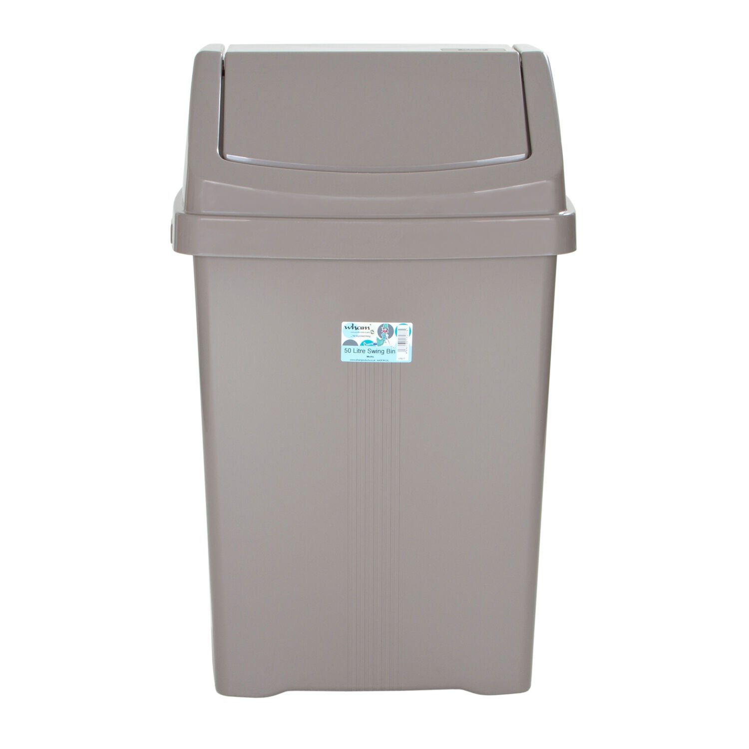 Casa Cool Grey Swing Bin 50L
