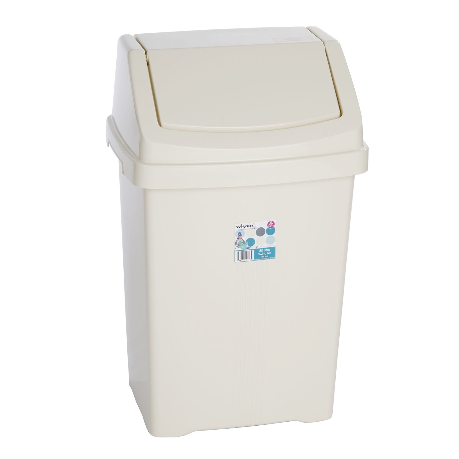 Casa Kitchen Swing Bin Cream 50L