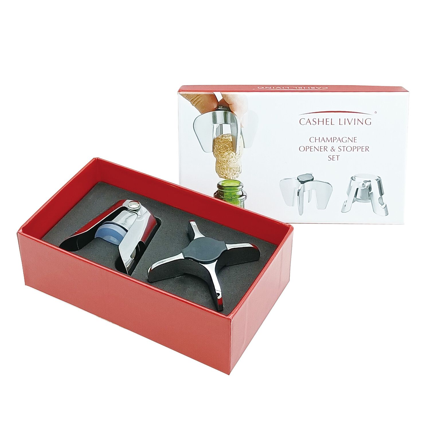 Cashel Living Champagne Opener and Stopper Set