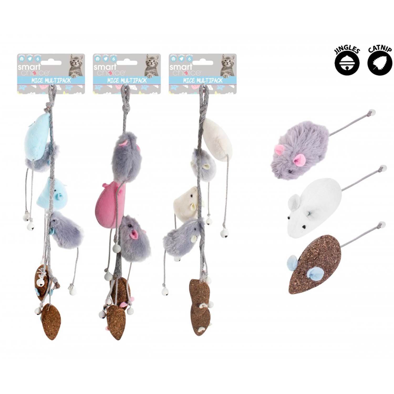 Catnip & Plush Rope Kitten Toy 6 Pack