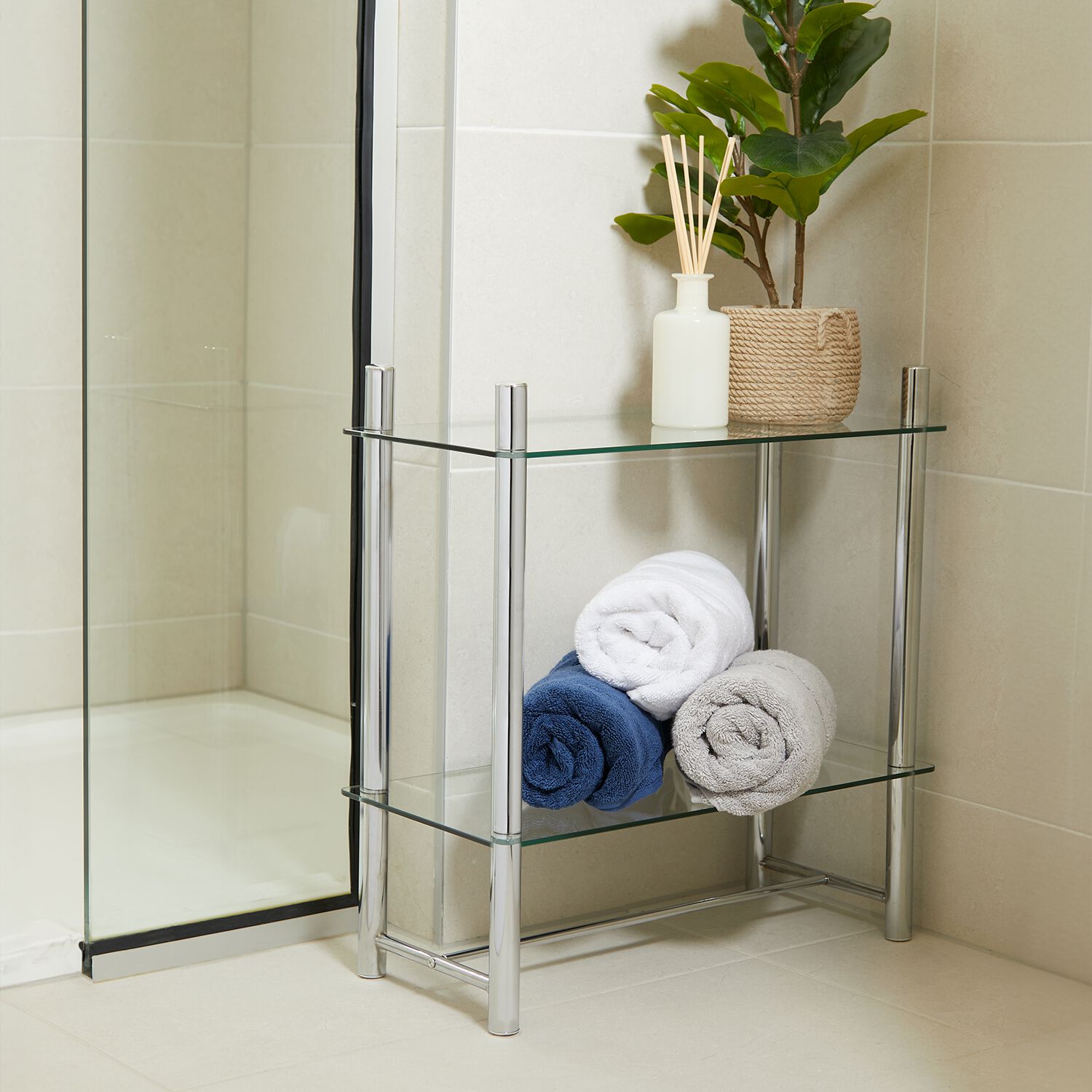 Causeway Bay 2-Tier Glass Shelving Unit