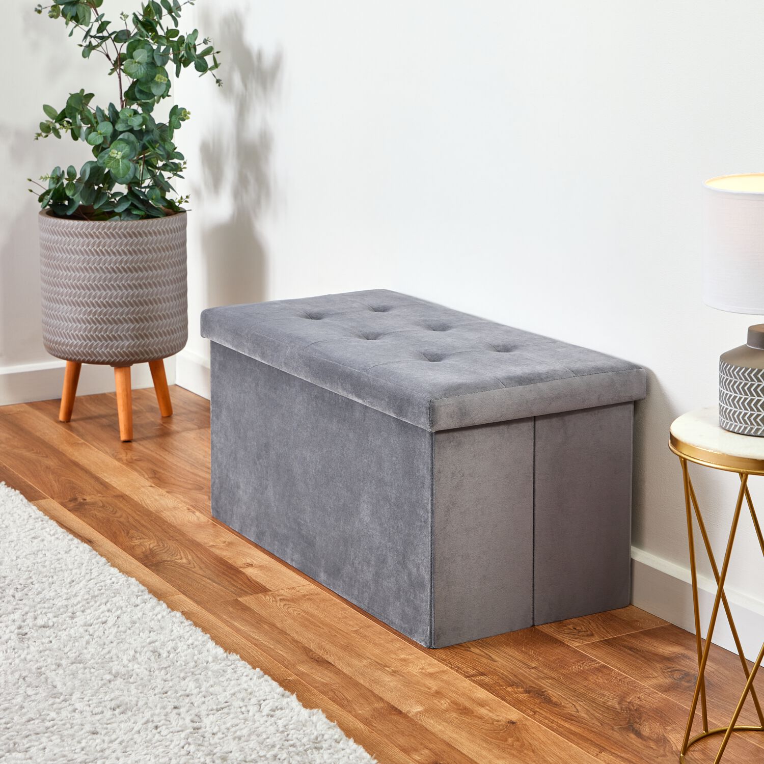 Charcoal Storage Bench Ottoman