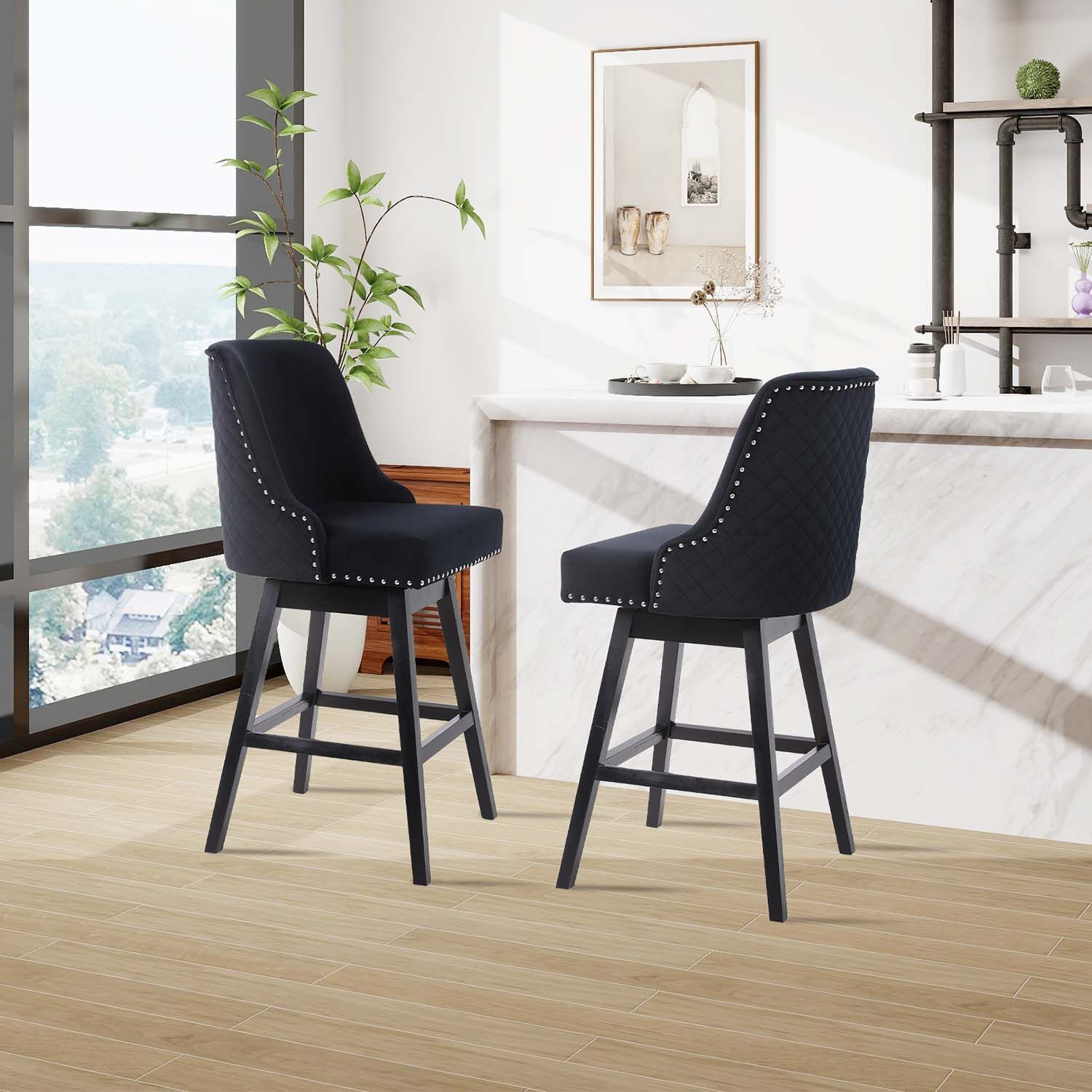 CHELSEA BARSTOOL Black Velvet