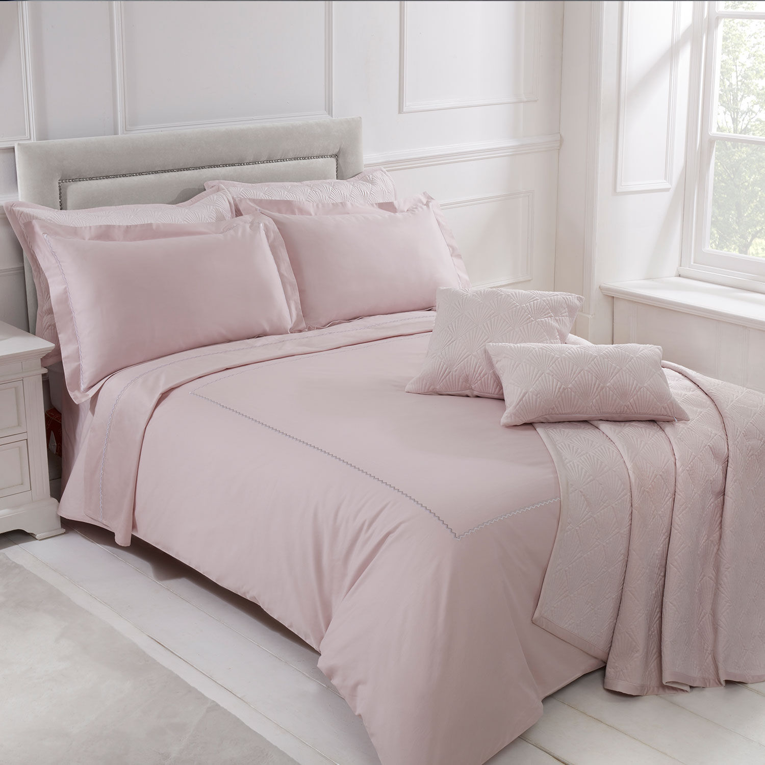 DOUBLE DUVET COVER Chevron Blush 400tc