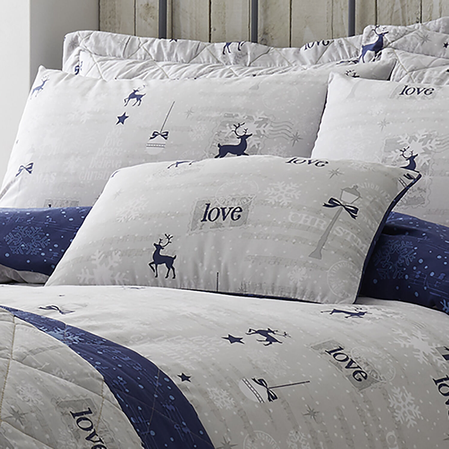 Christmas Love Navy Cushion 30cm x 50cm