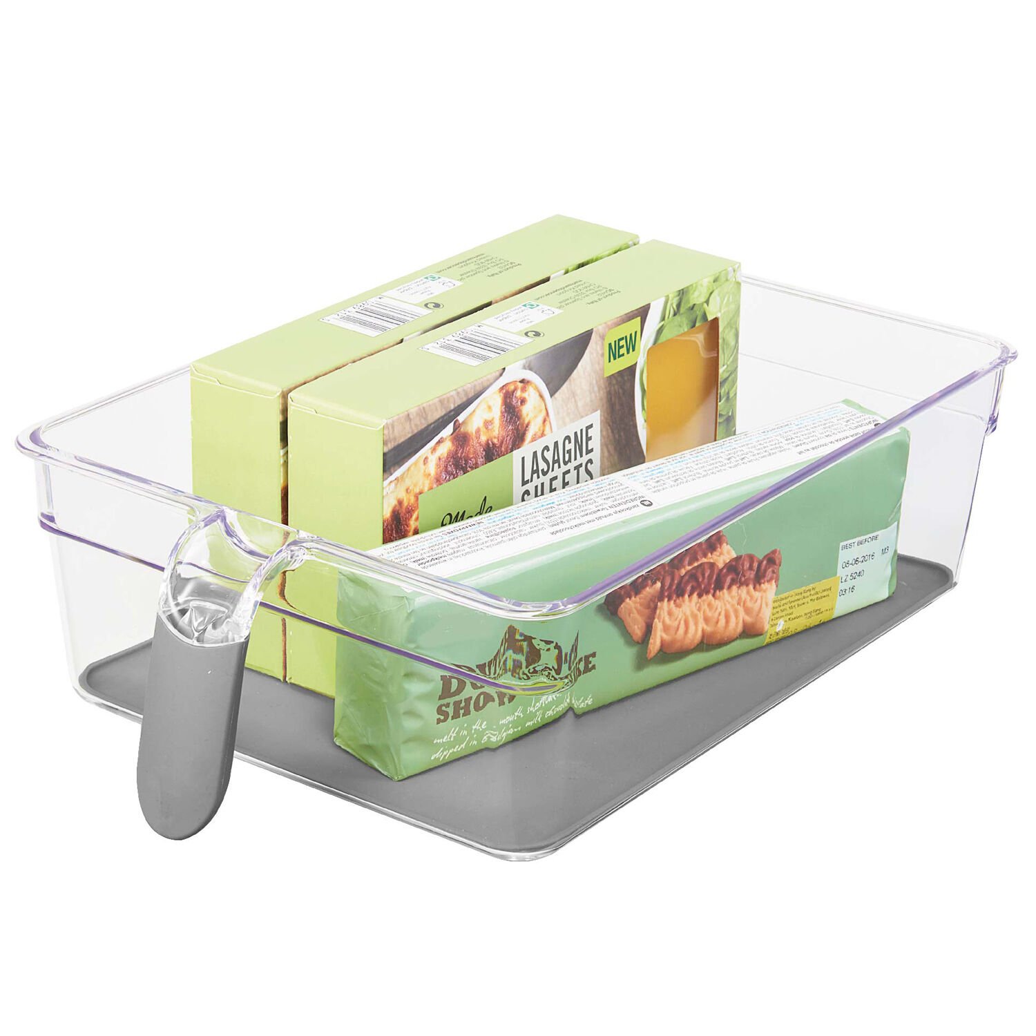 Clear Handled Storage Basket Large