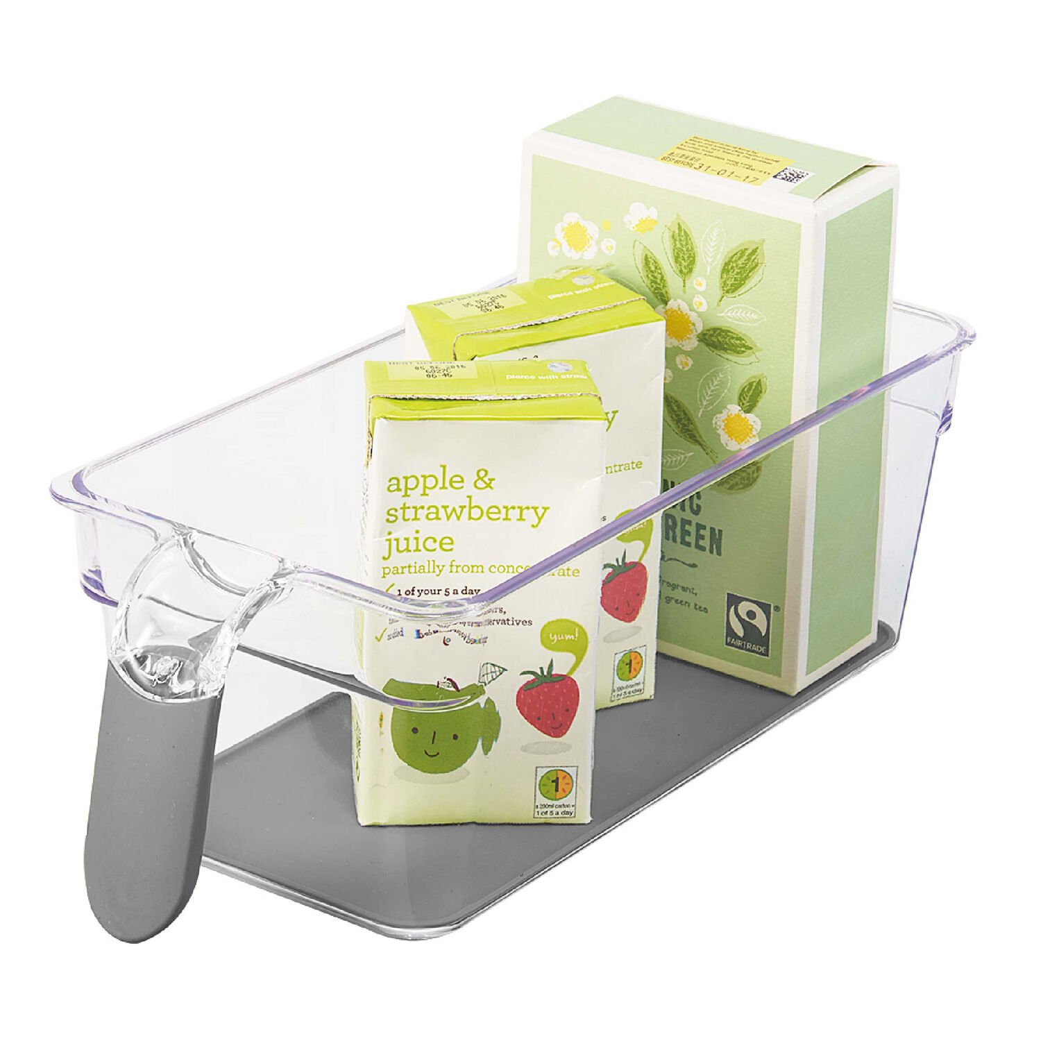 Clear Handled Storage Basket Narrow