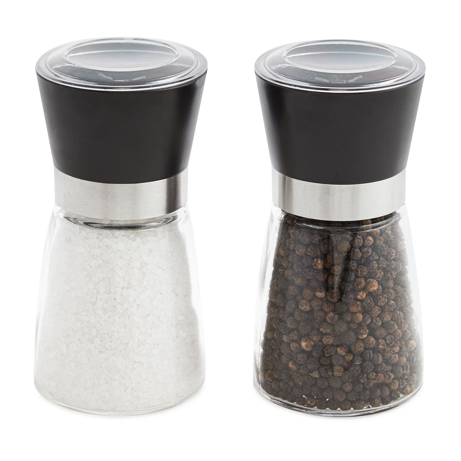 Coarse Salt & Black Peppercorn Mill Set