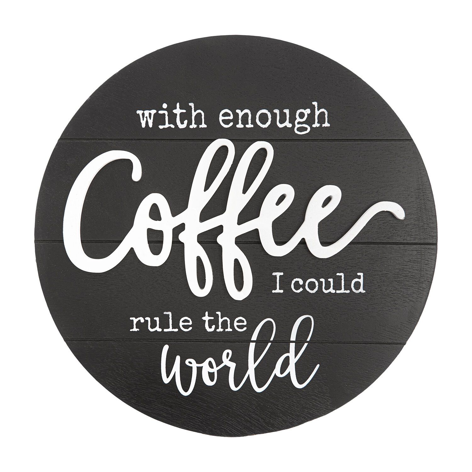Coffee Quote Round Wall Plaque