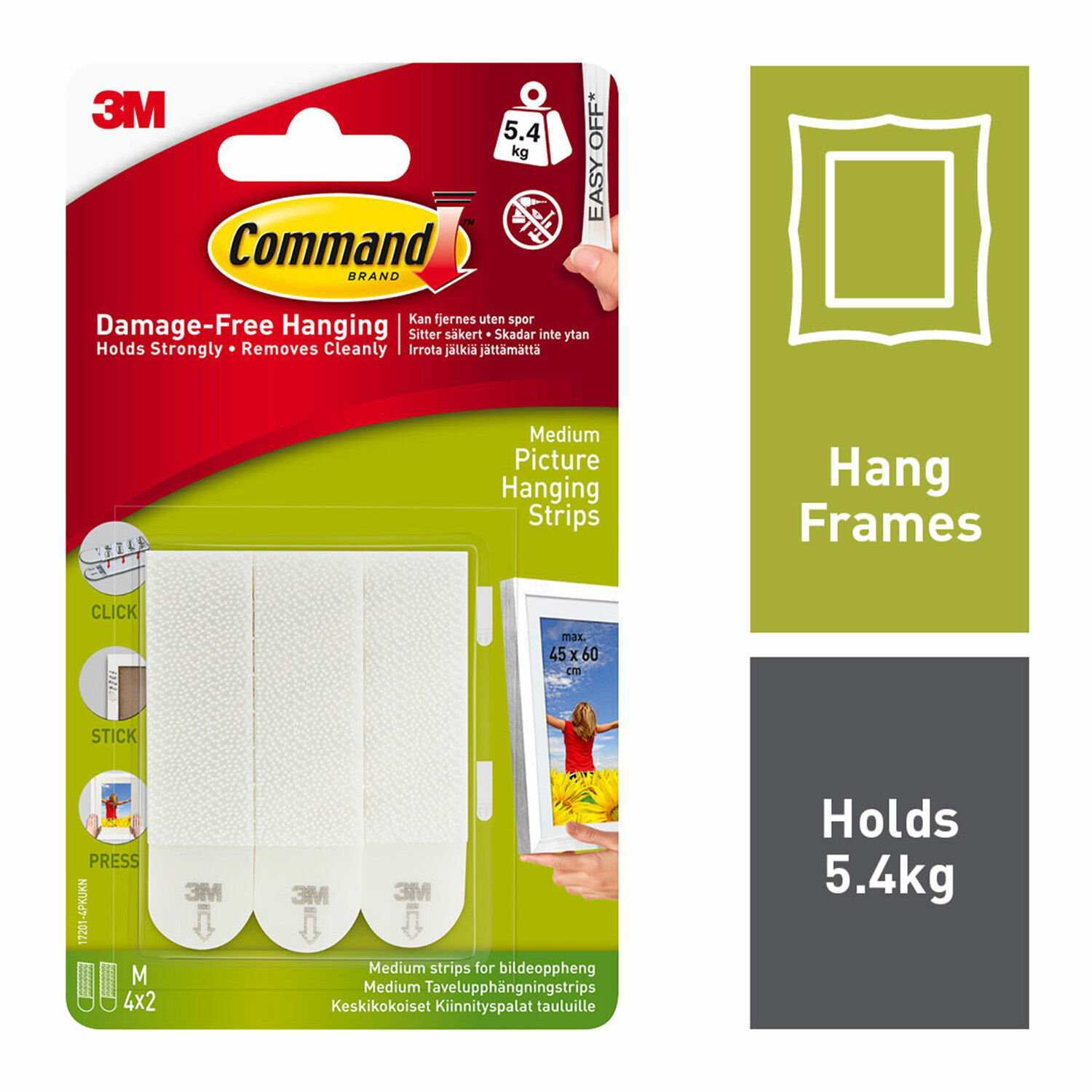 Command 4Pk Medium Picture Hanging Strips