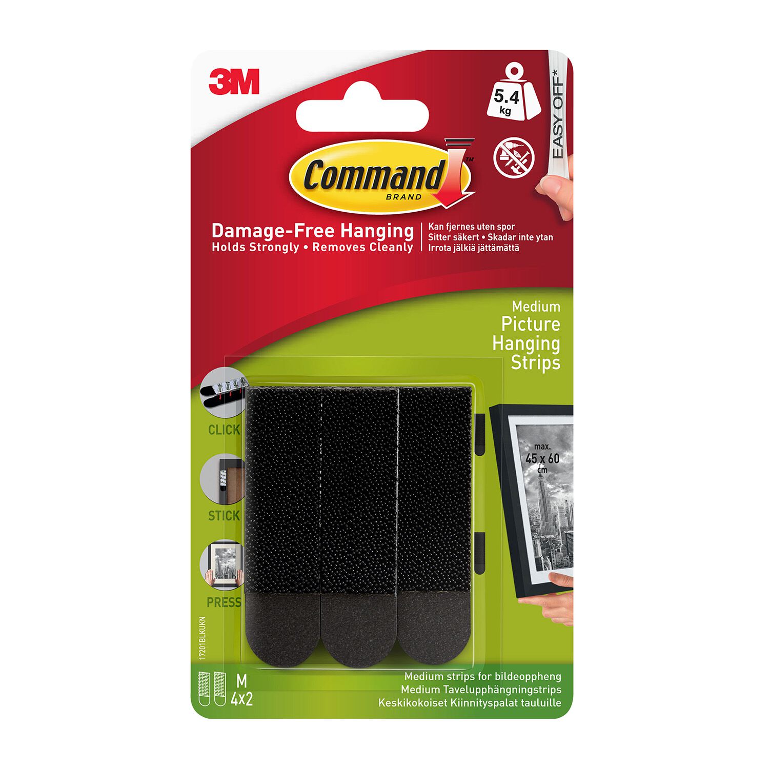 Command Medium Black Picture Hanging Strips