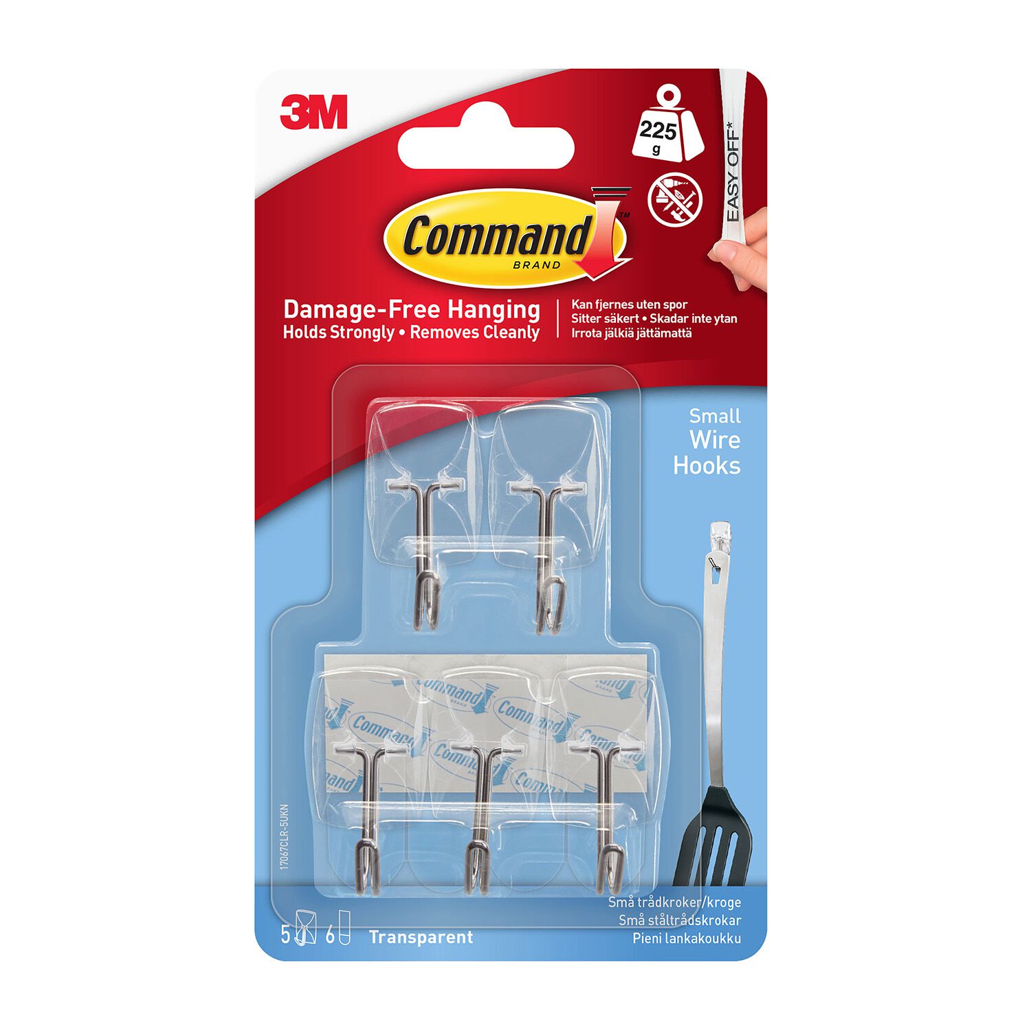 Command Small Clear Wire Hooks