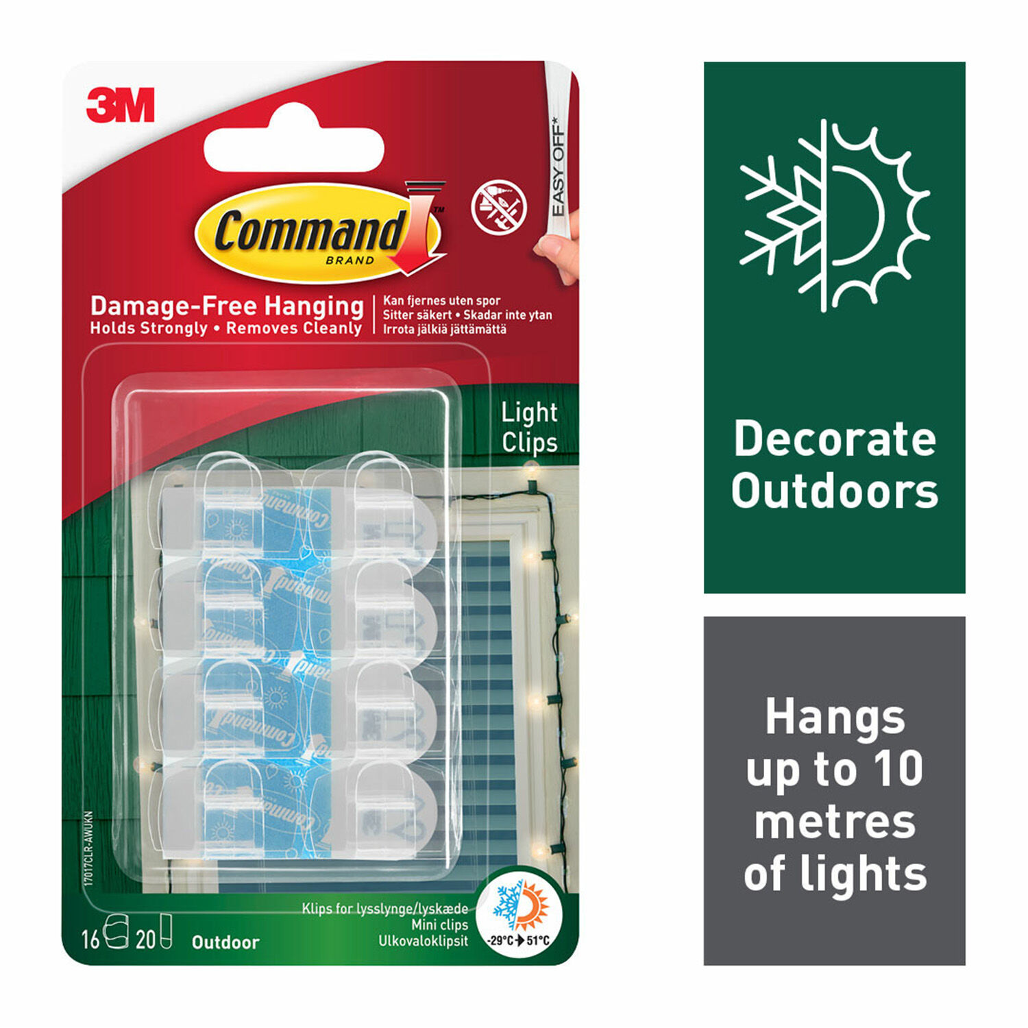 Command Strips Outdoor Light Clips 16 pack