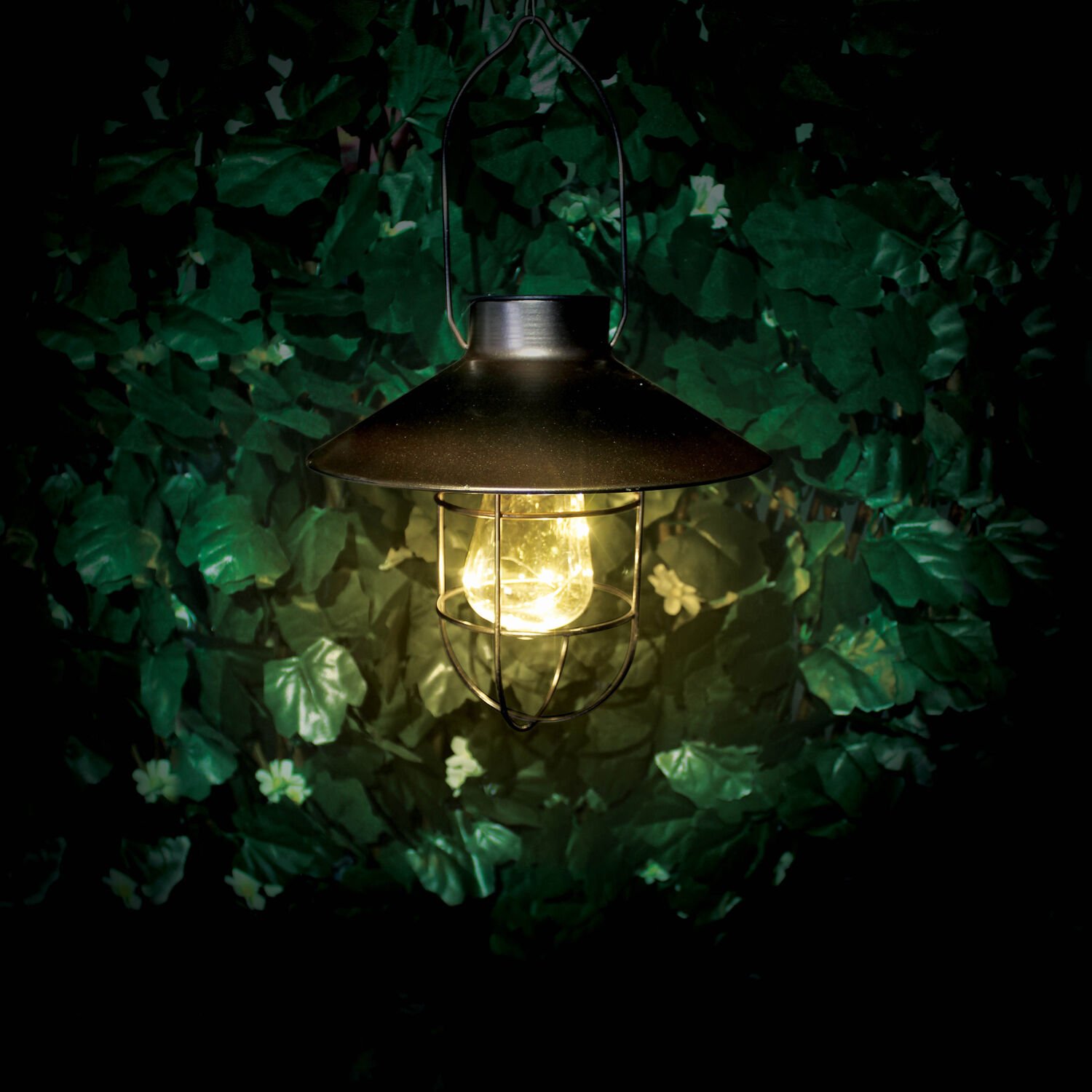 Copper Effect Hanging Solar Lantern