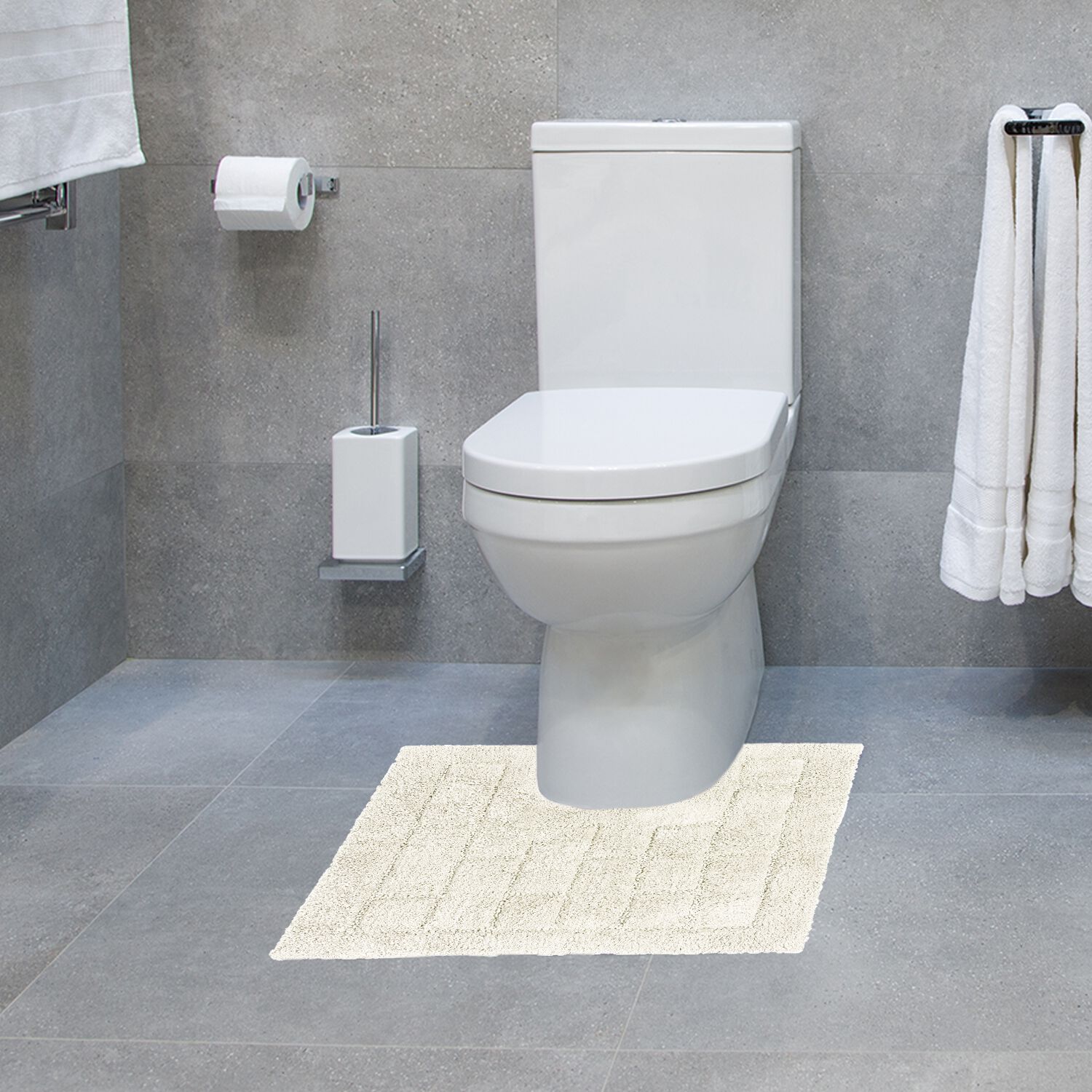 Cotton Brick Cream Pedestal Mat 50cm x 50cm