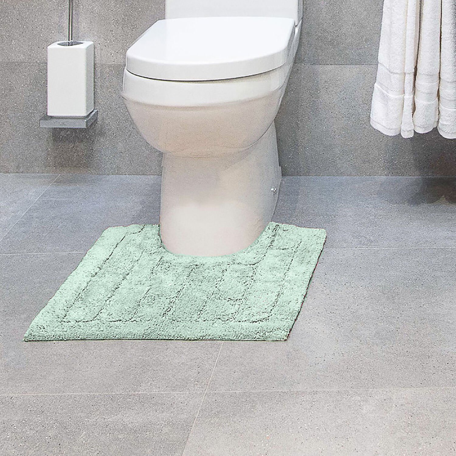 Cotton Brick Duck Egg Pedestal Mat 50cm x 50cm